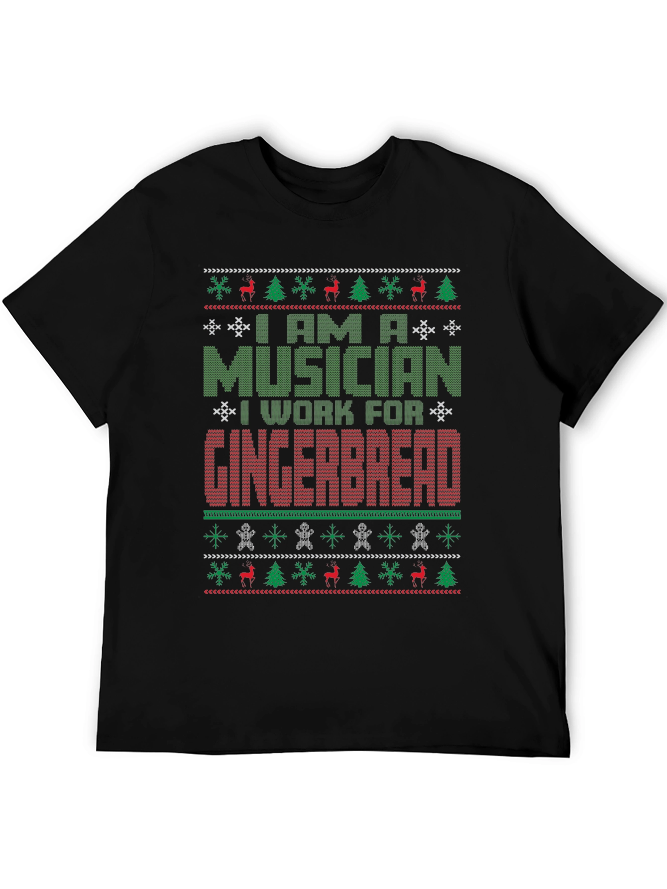 Musician Gingerbread Ugly Christmas Sweater T-Shirt
