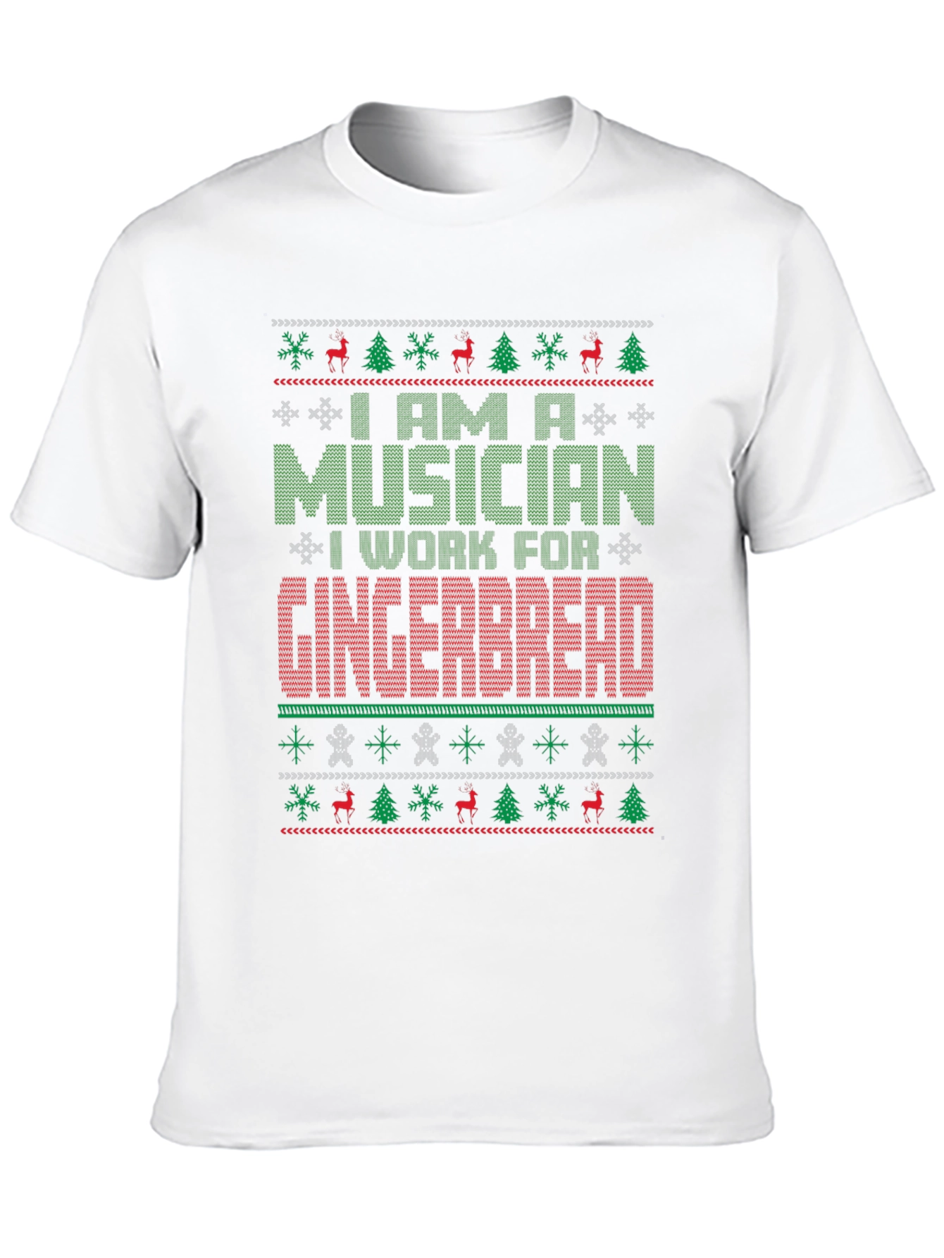 Musician Gingerbread Ugly Christmas Sweater T-Shirt