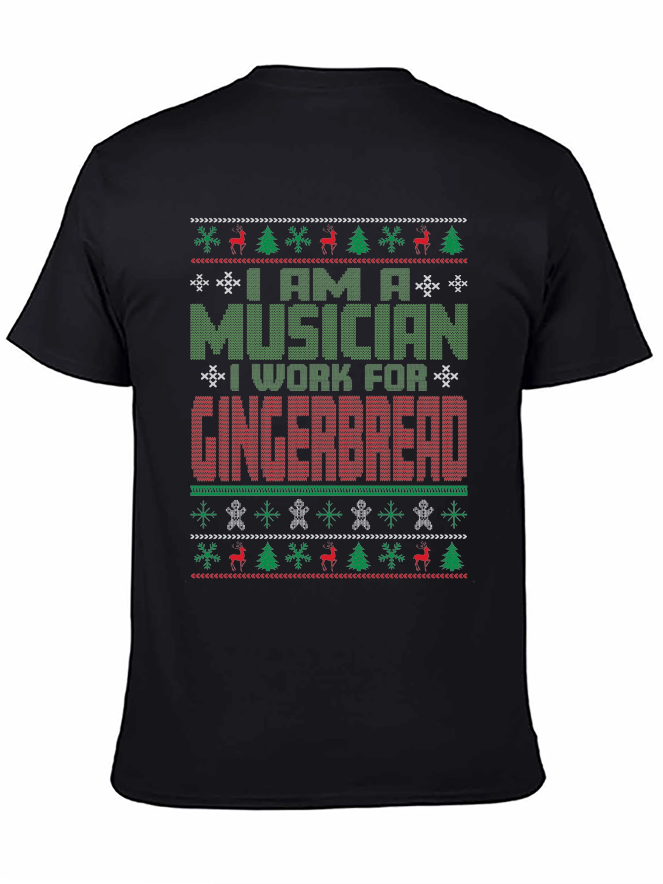 Musician Gingerbread Ugly Christmas Sweater T-Shirt
