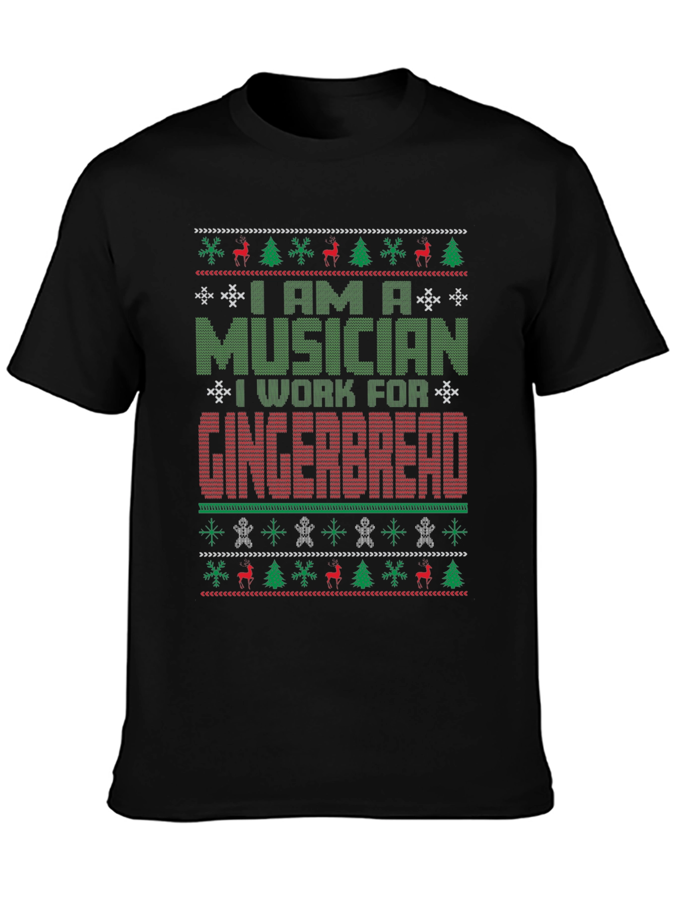 Musician Gingerbread Ugly Christmas Sweater T-Shirt