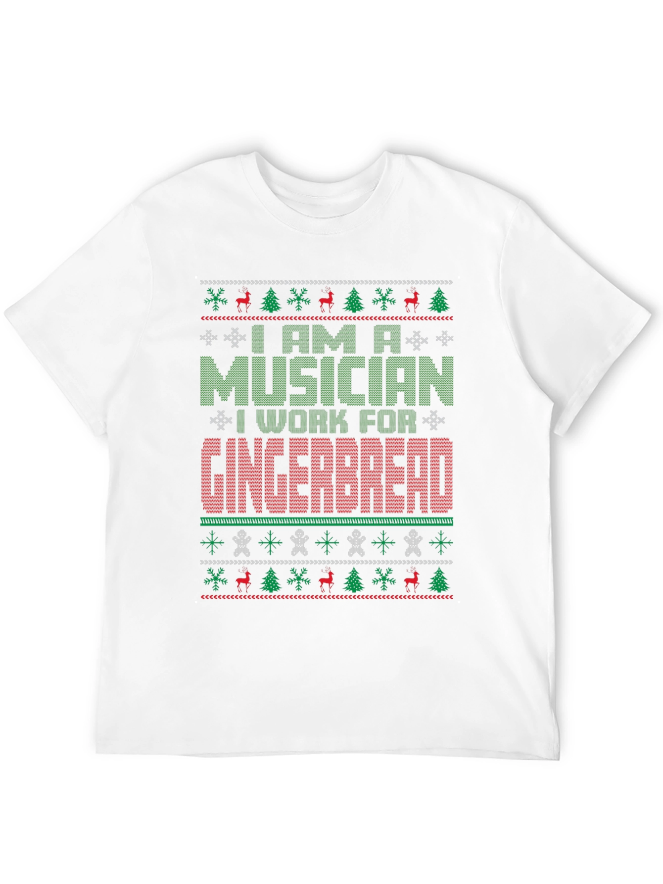 Musician Gingerbread Ugly Christmas Sweater T-Shirt