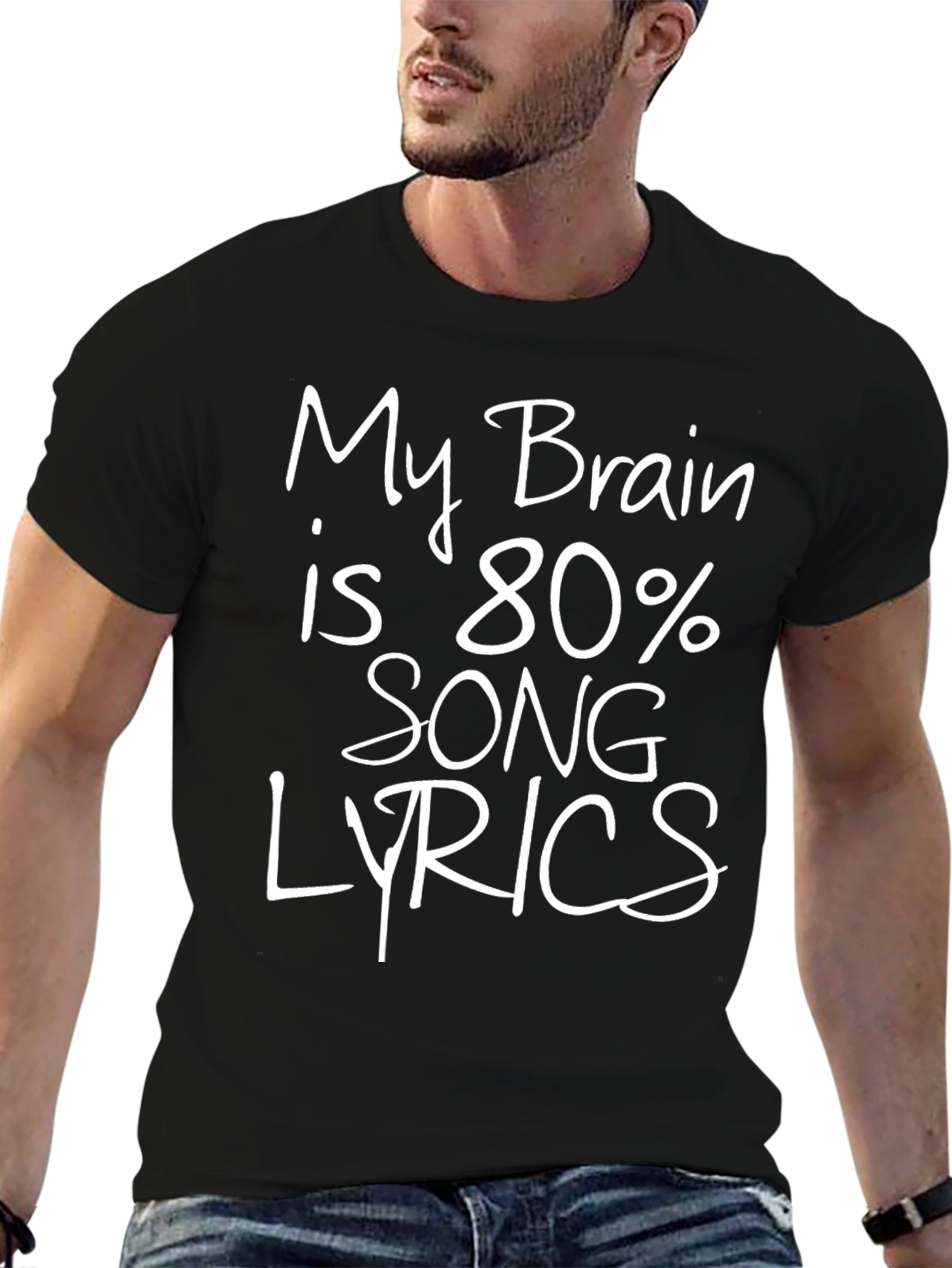 Funny Song Lyrics T-Shirt - Brain 80% Music