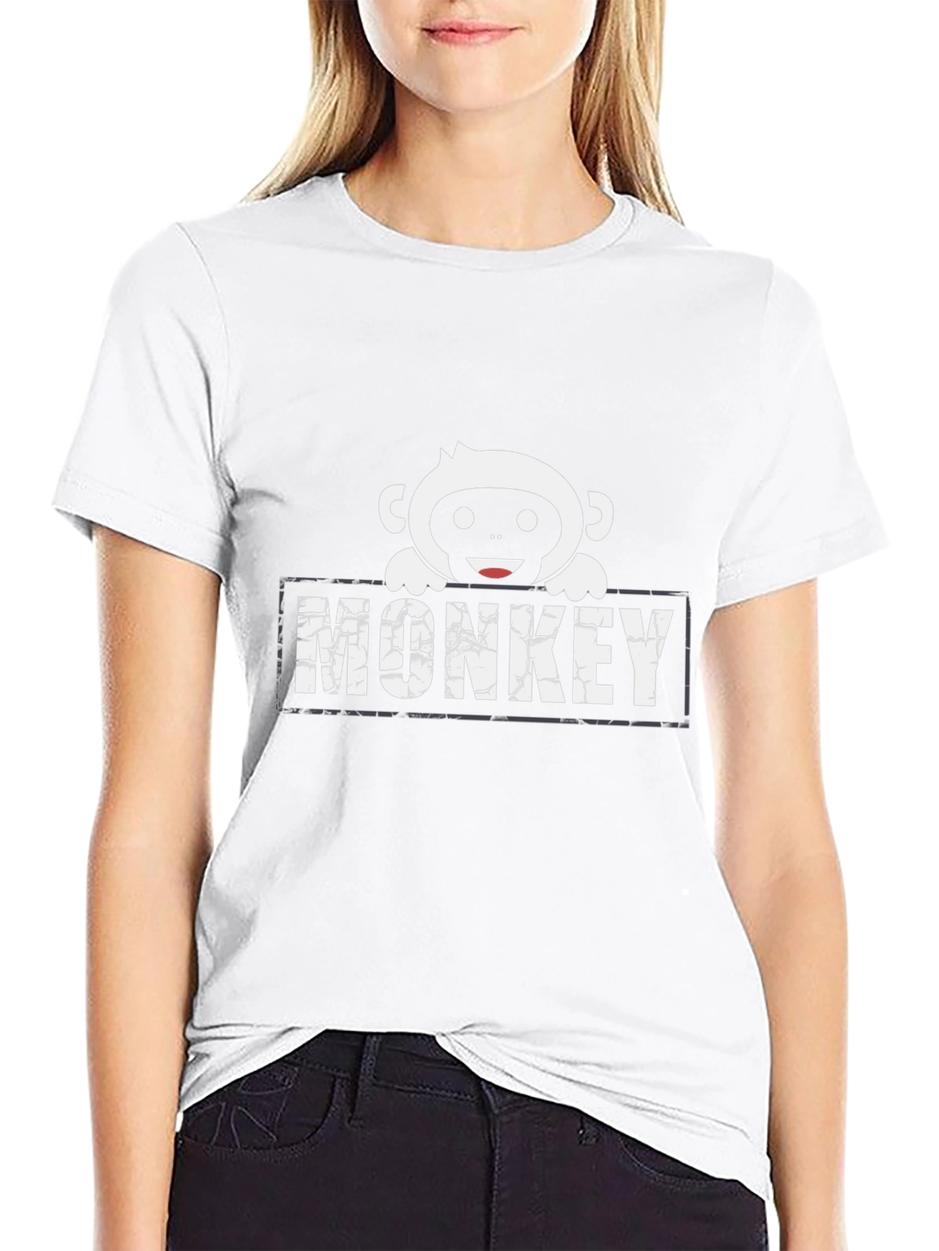Monkey Graphic Print Black T-Shirt