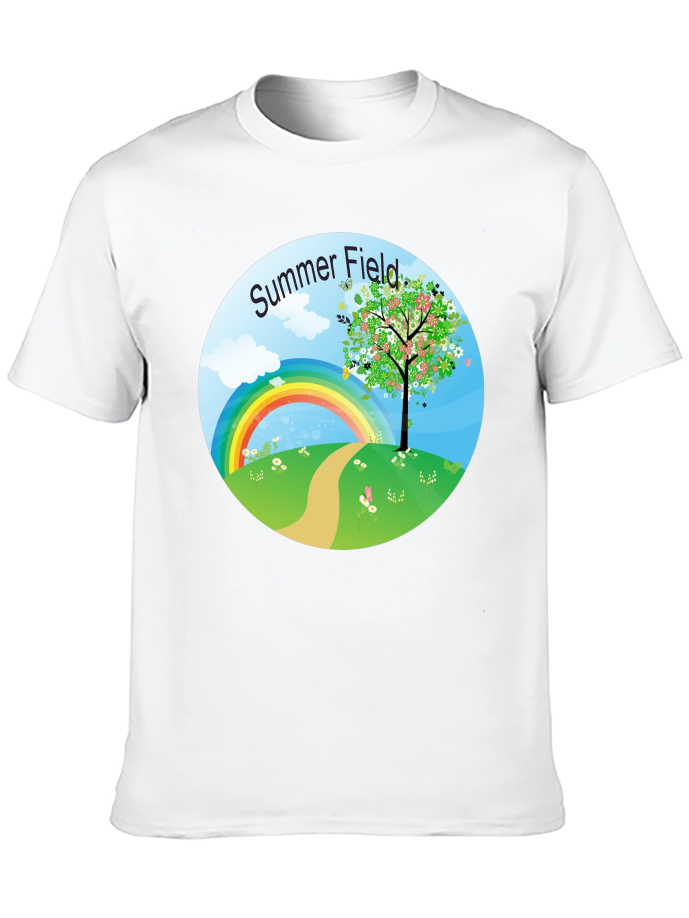 Summer Field Graphic Tee - Black Short Sleeve