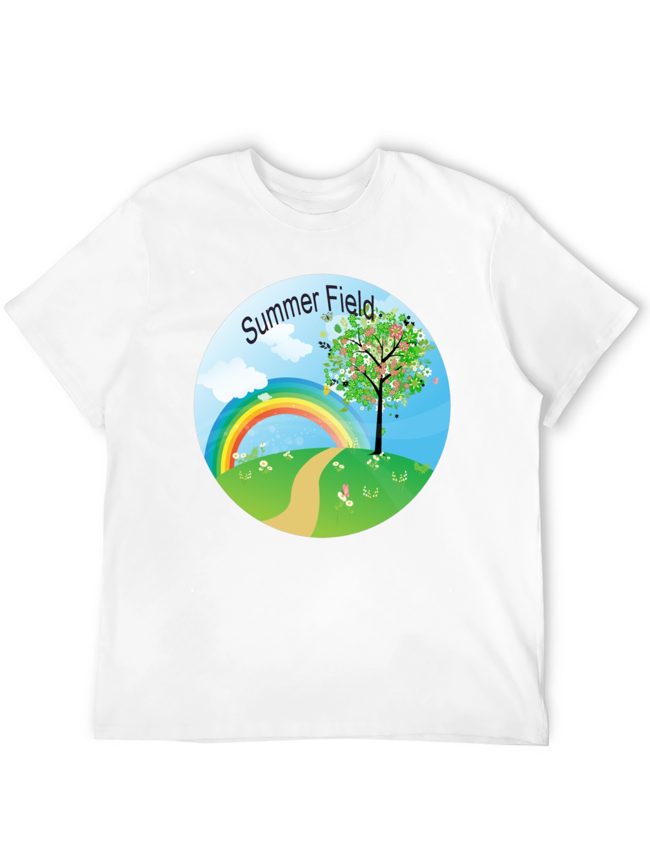Summer Field Graphic Tee - Black Short Sleeve