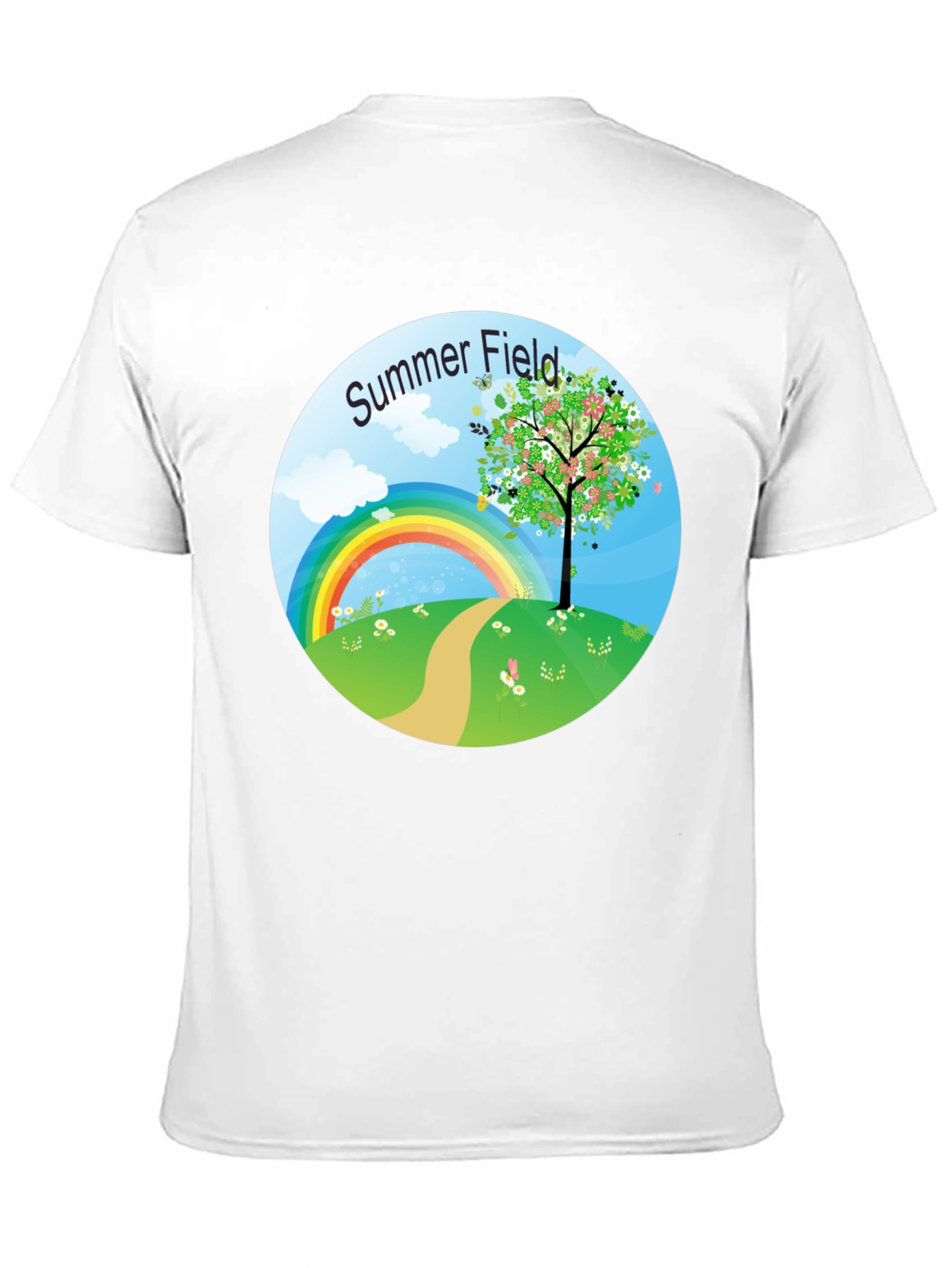 Summer Field Graphic Tee - Black Short Sleeve
