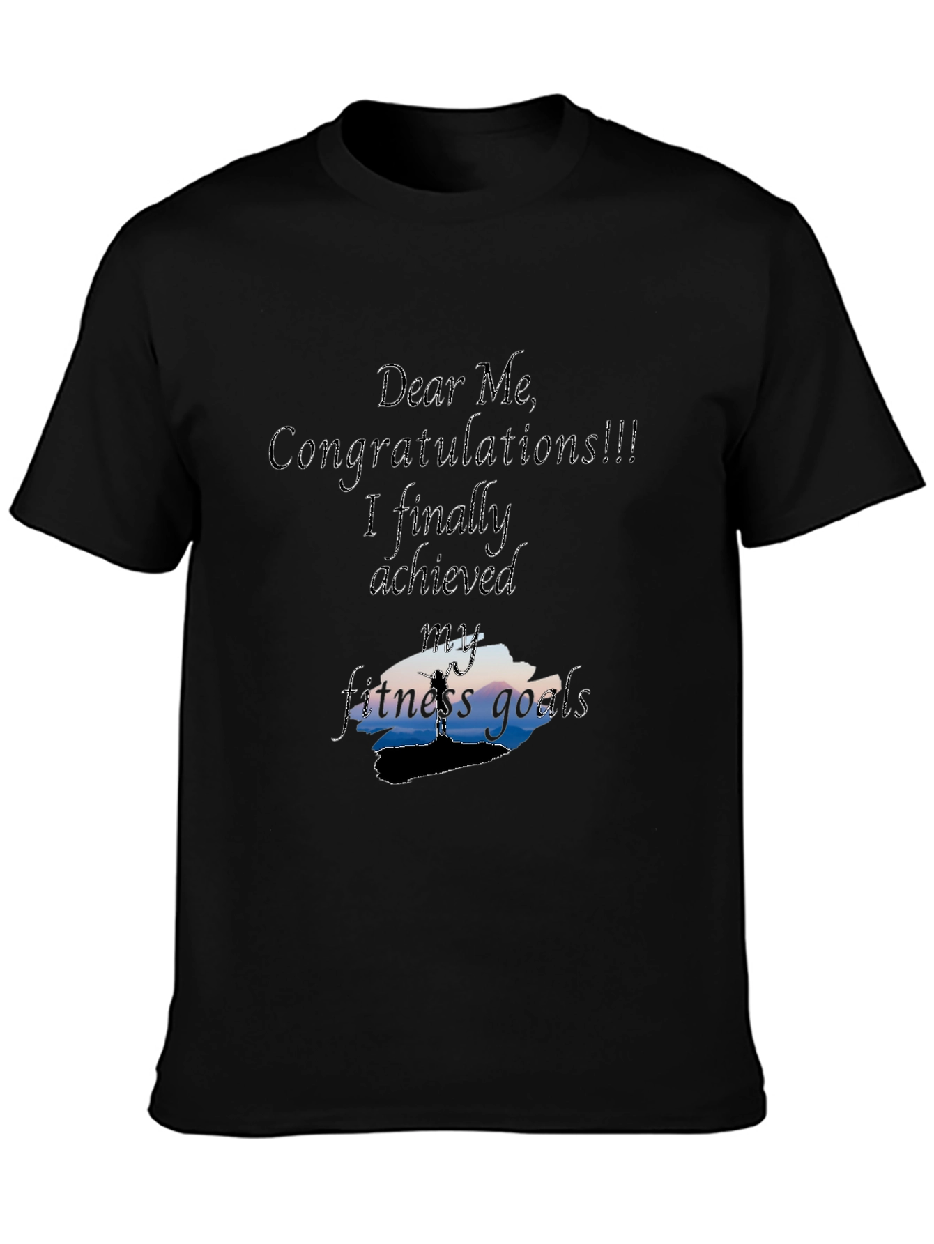 Fitness Goals Achieved Graphic Tee - Black