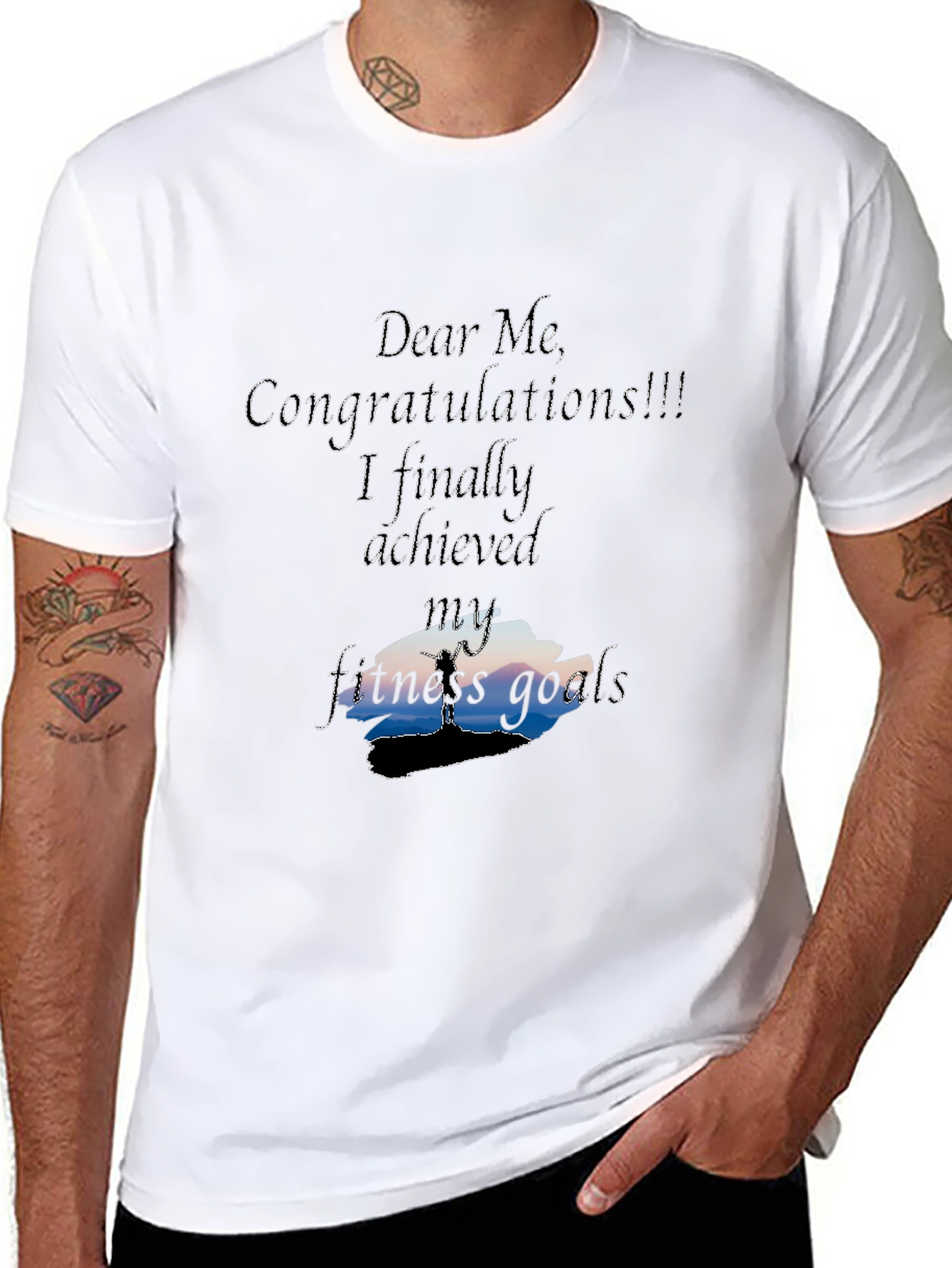 Fitness Goals Achieved Graphic Tee - Black