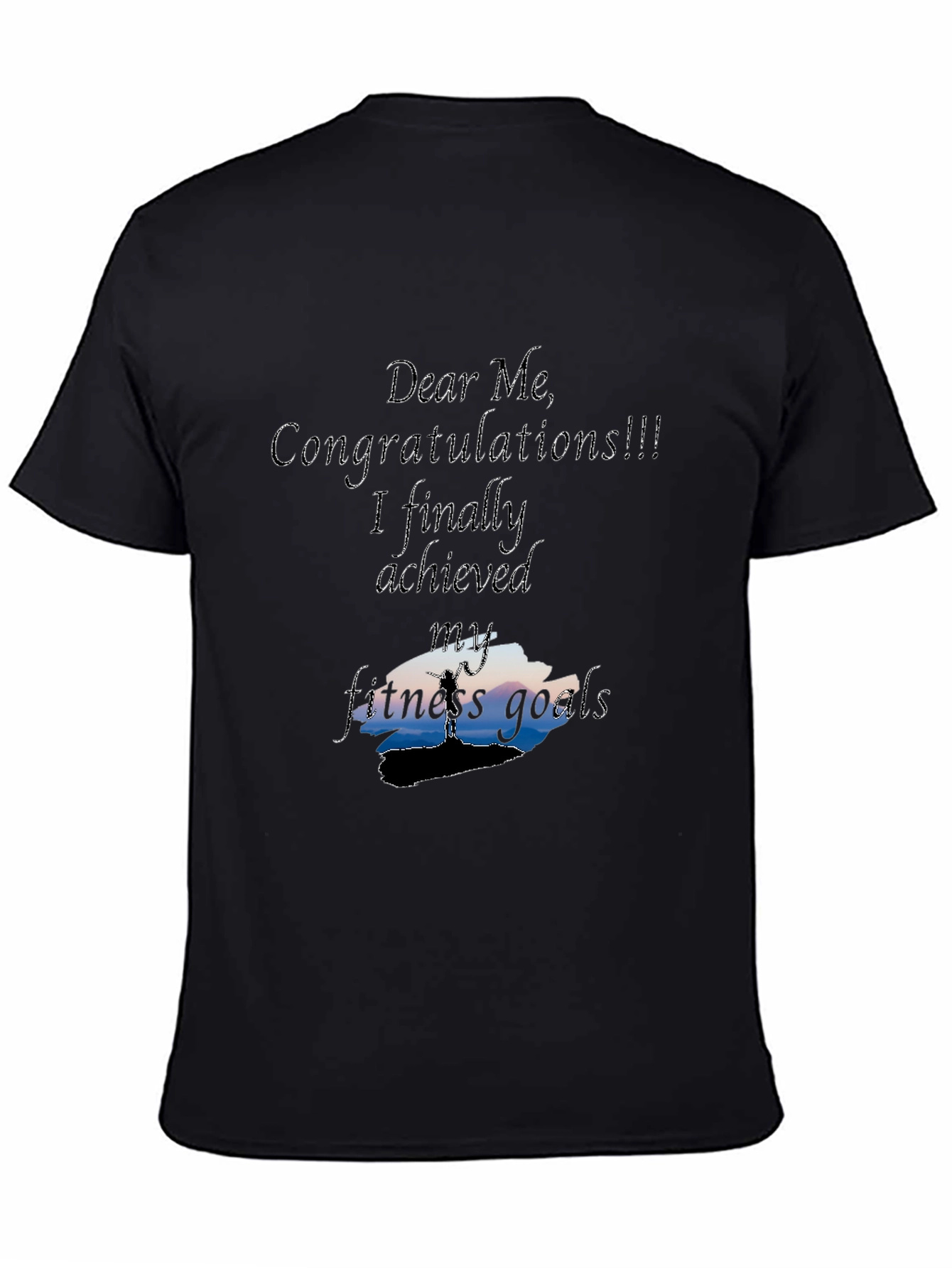 Fitness Goals Achieved Graphic Tee - Black