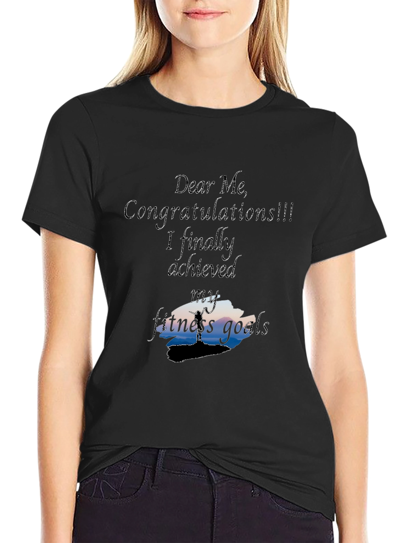 Fitness Goals Achieved Graphic Tee - Black