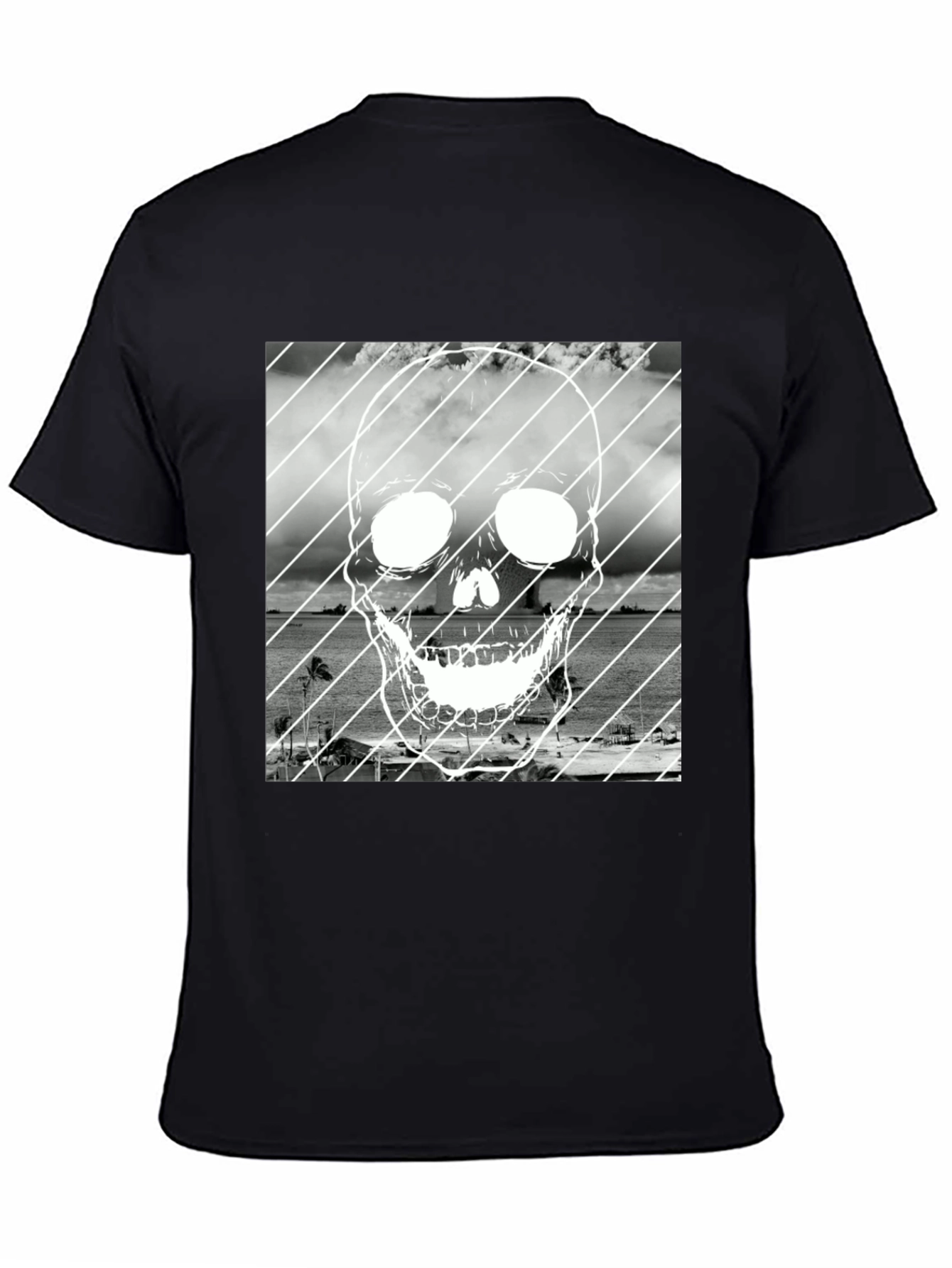 Skull Beach T-Shirt - Black Graphic Tee