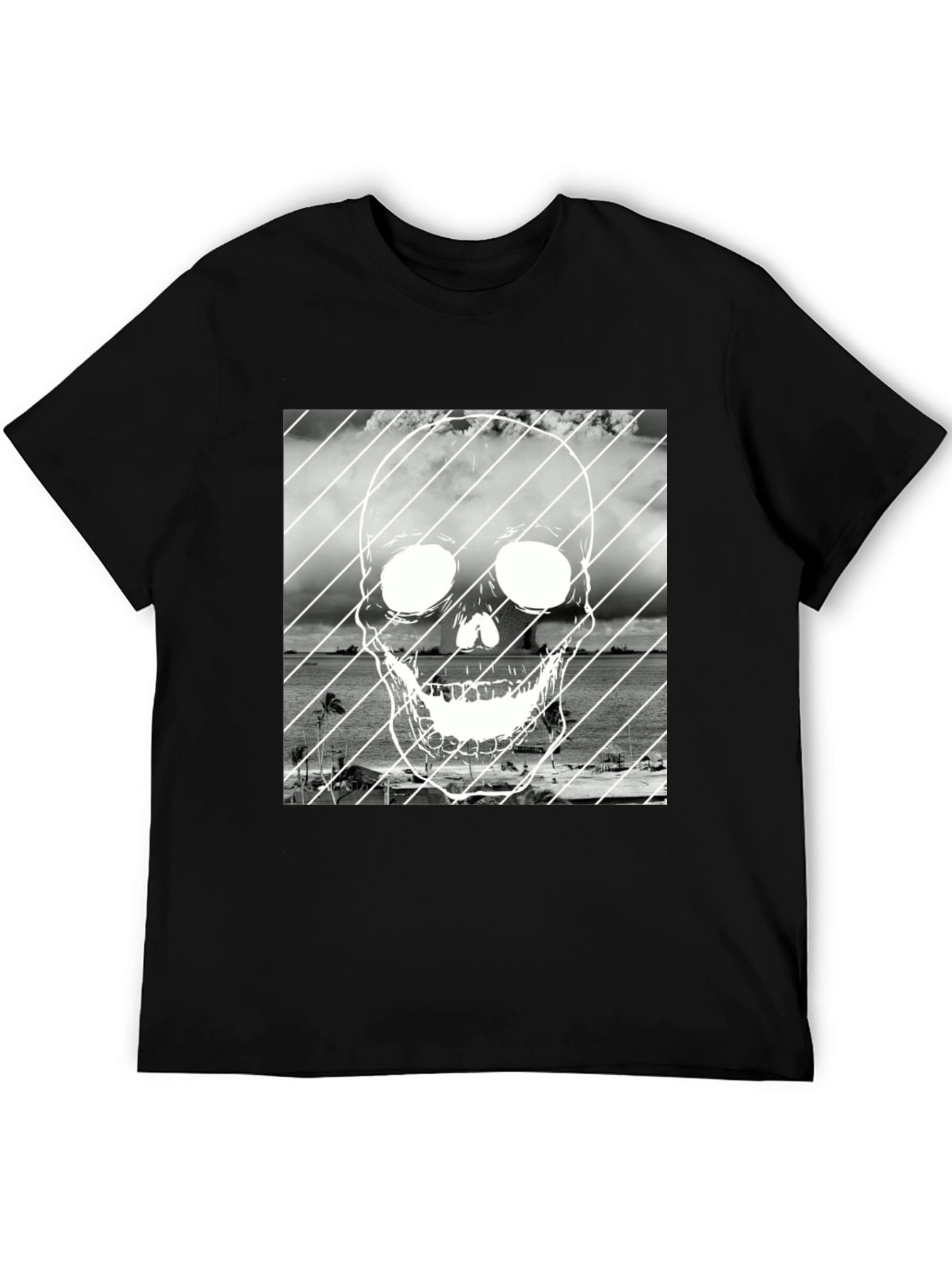 Skull Beach T-Shirt - Black Graphic Tee