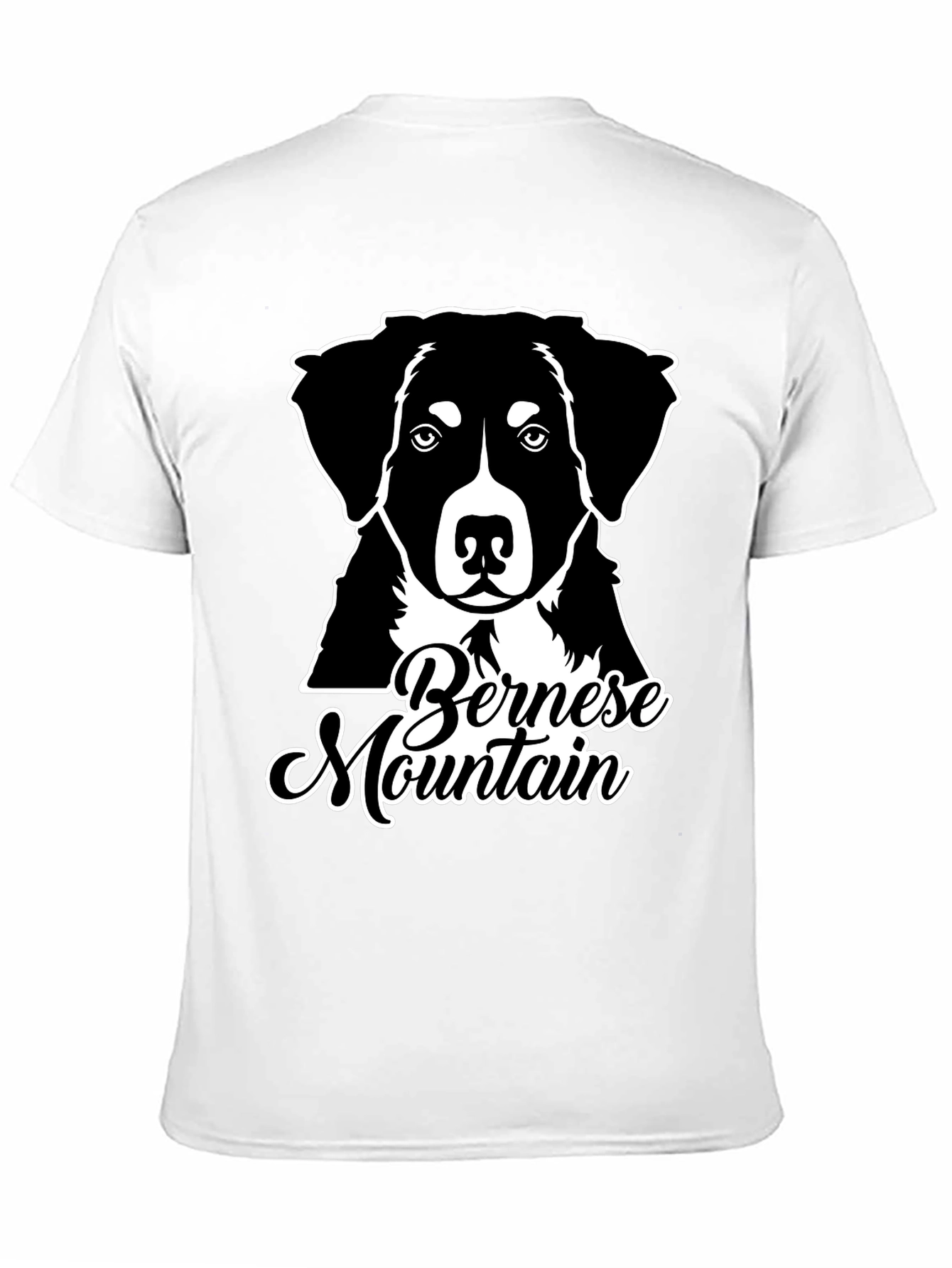 Bernese Mountain Dog Graphic Tee - Black Cotton Blend