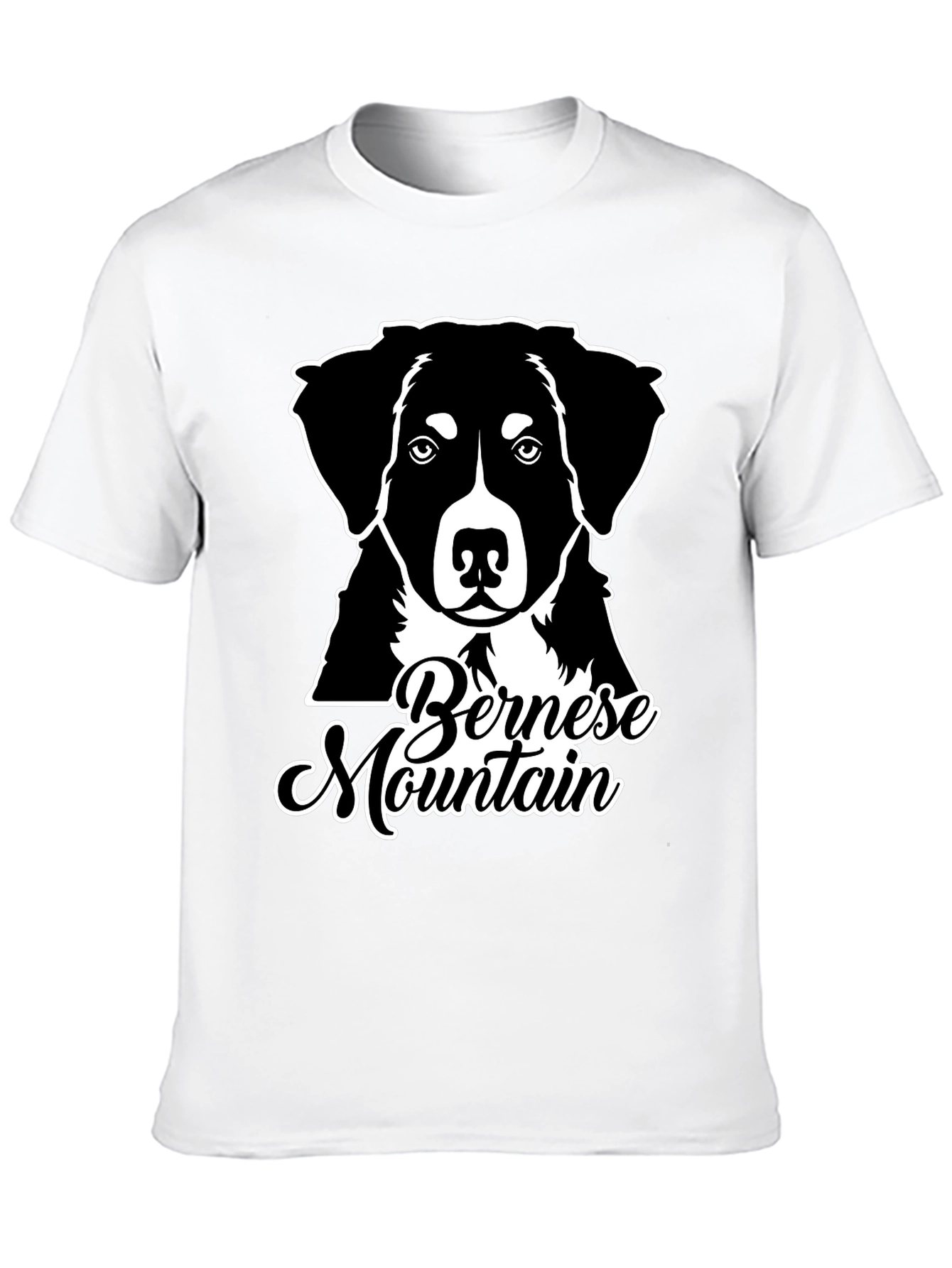 Bernese Mountain Dog Graphic Tee - Black Cotton Blend