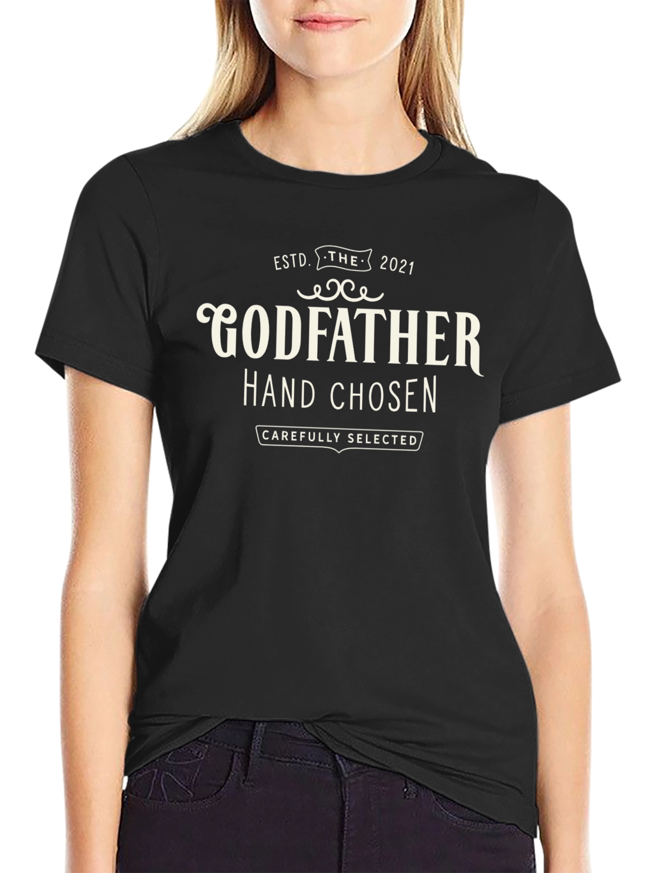 Godfather Hand Chosen T-Shirt - Est. 2021 - Black