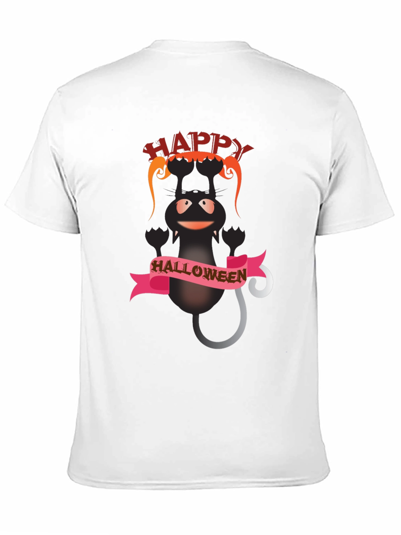 Happy Halloween Black Cat Graphic T-Shirt
