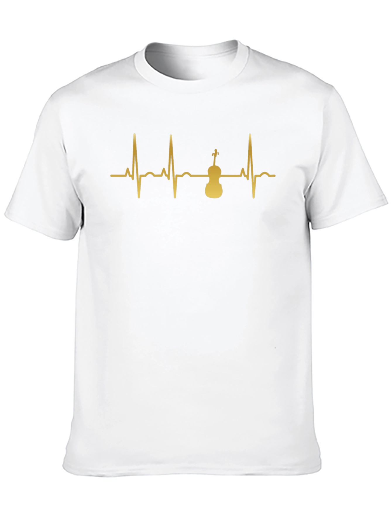 Violin Heartbeat Graphic Tee - Musicians Black T-Shirt
