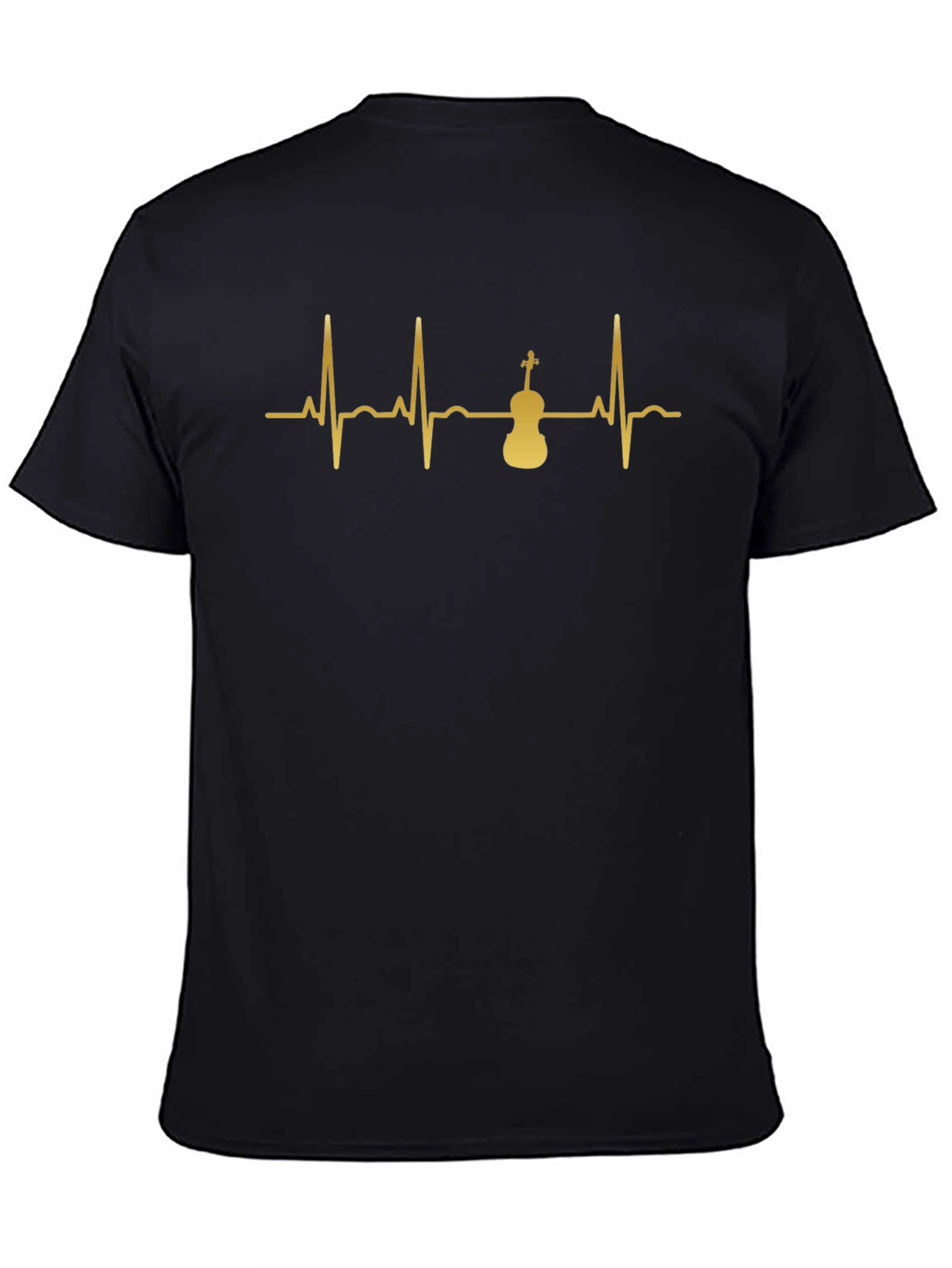 Violin Heartbeat Graphic Tee - Musicians Black T-Shirt