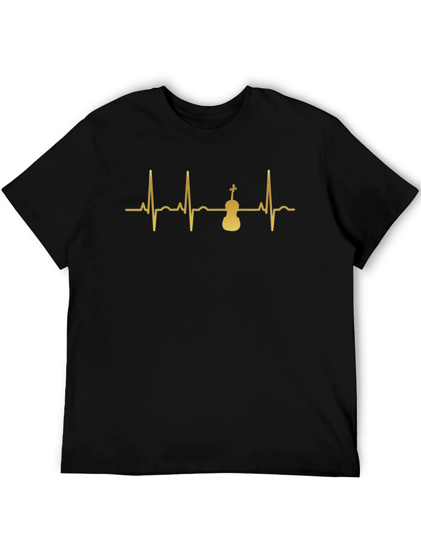 Violin Heartbeat Graphic Tee - Musicians Black T-Shirt