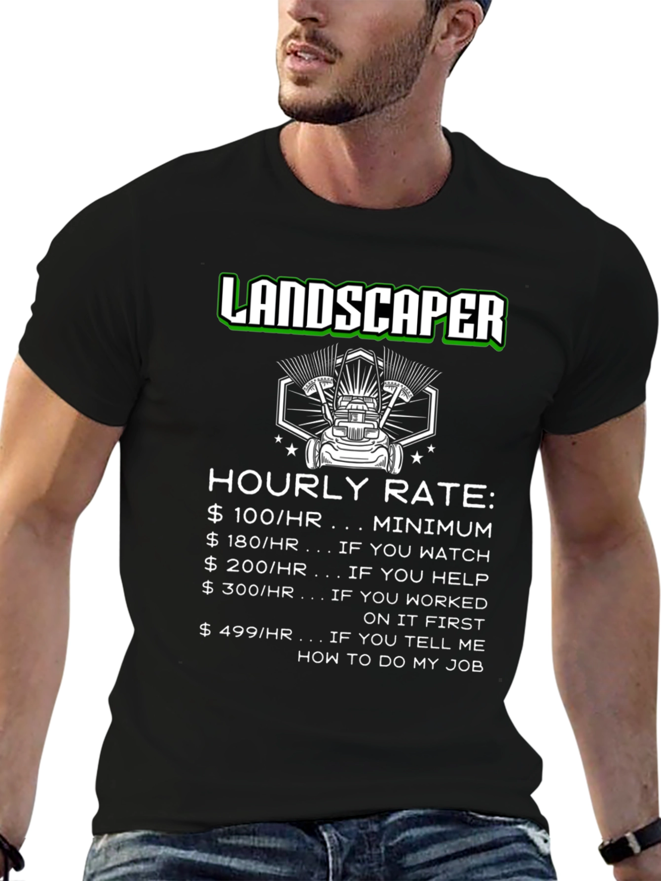 Landscaper Hourly Rate Funny T-Shirt
