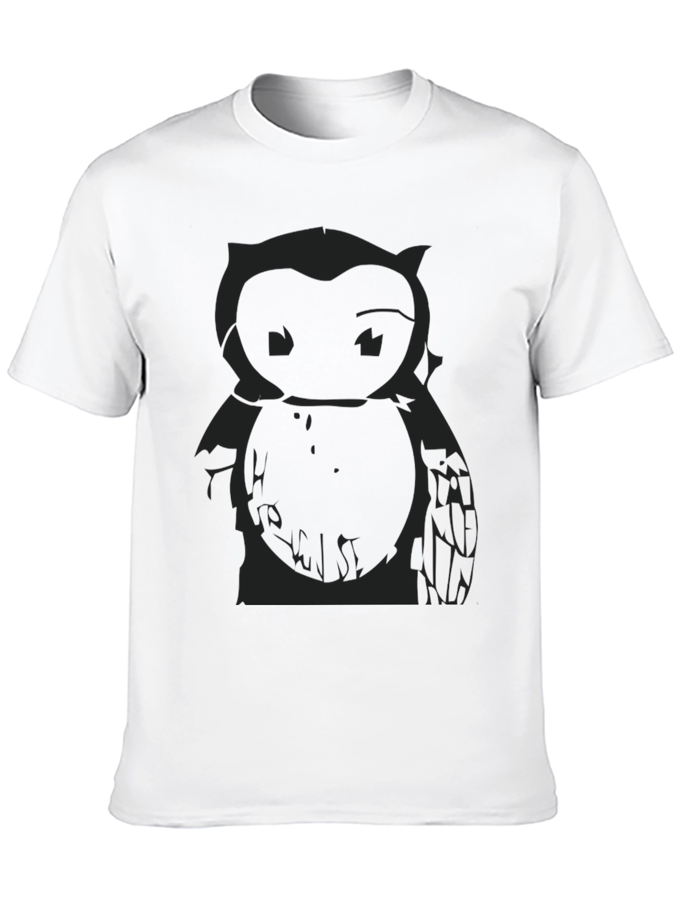 Mens Black Owl Graphic Print T-Shirt