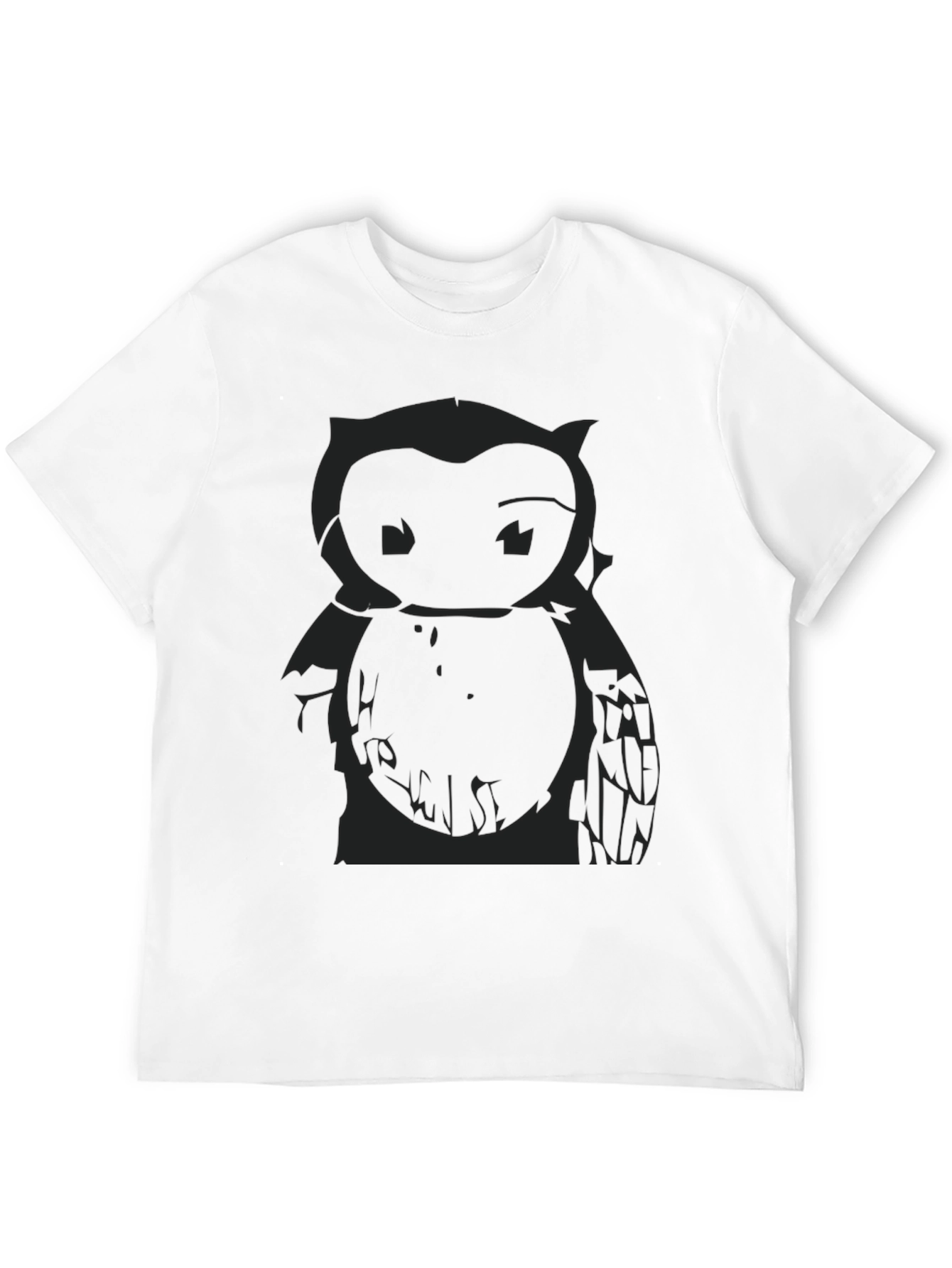 Mens Black Owl Graphic Print T-Shirt