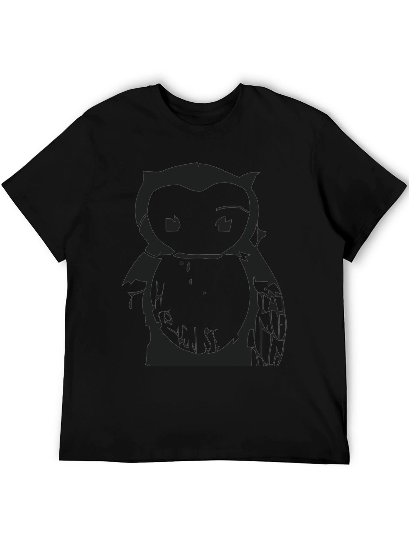 Mens Black Owl Graphic Print T-Shirt