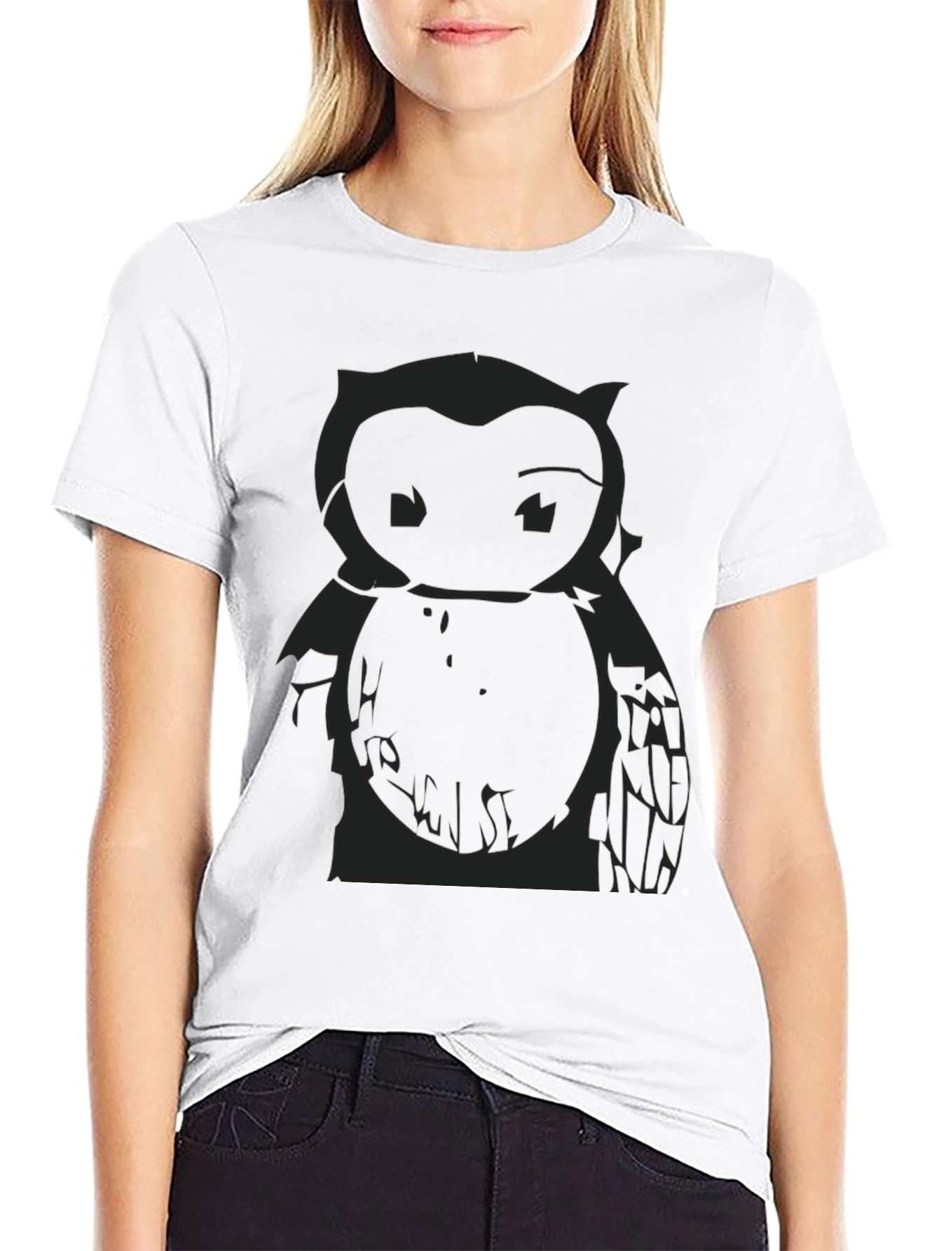 Mens Black Owl Graphic Print T-Shirt