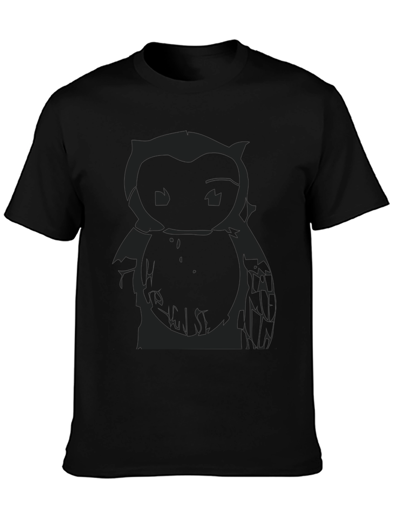 Mens Black Owl Graphic Print T-Shirt