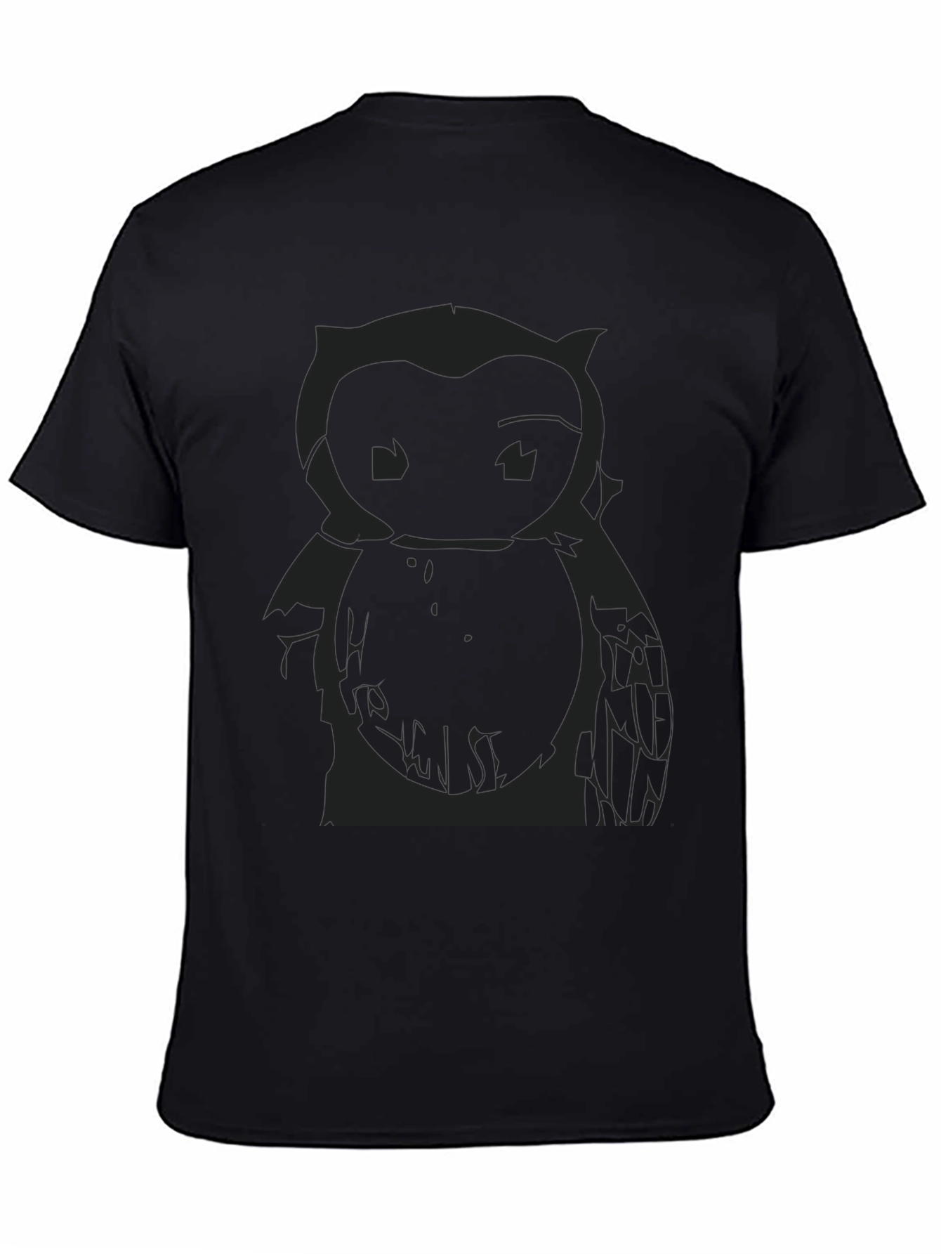 Mens Black Owl Graphic Print T-Shirt