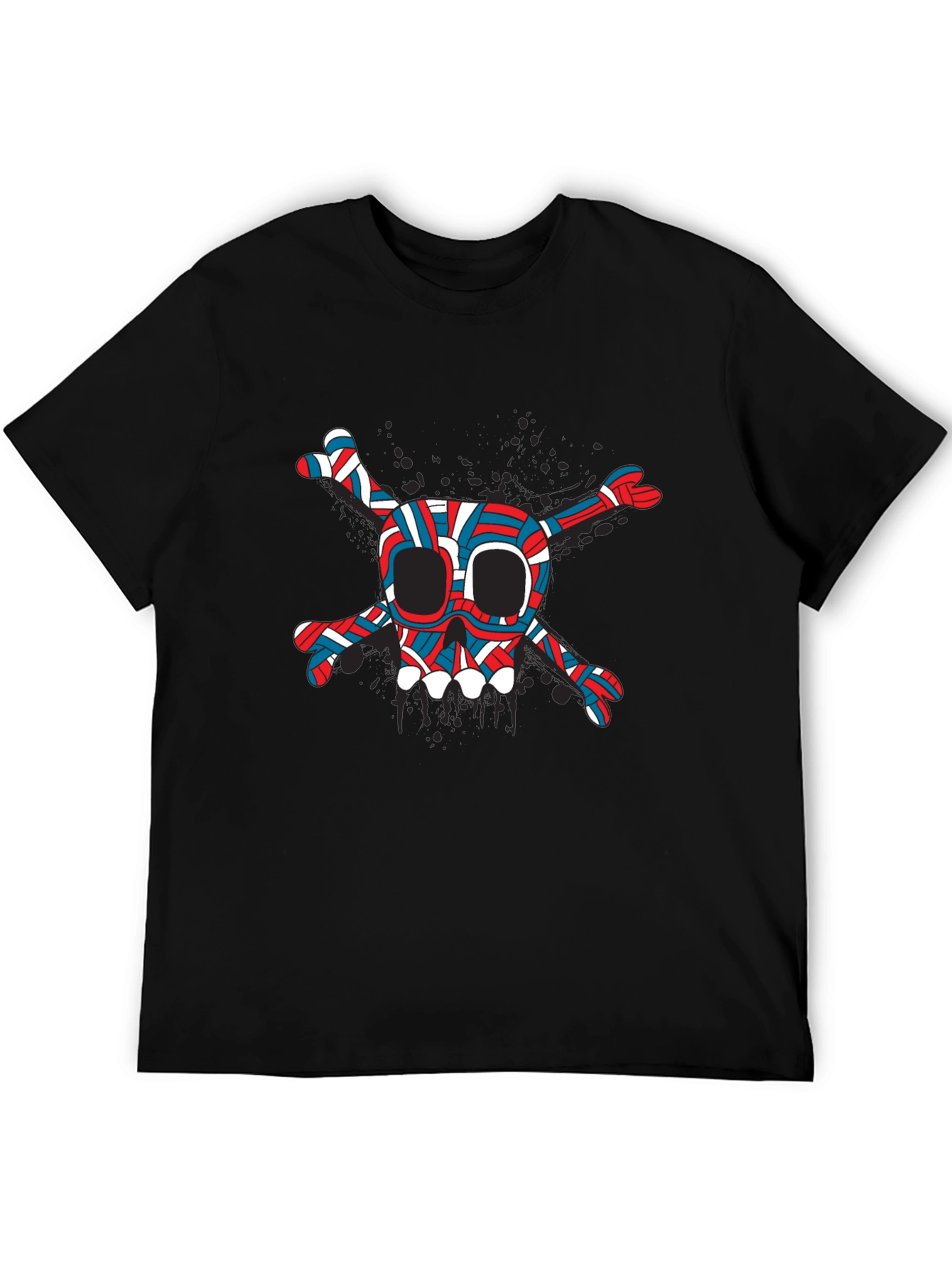 Skull & Crossbones Graphic Tee - Trendy Black T-Shirt