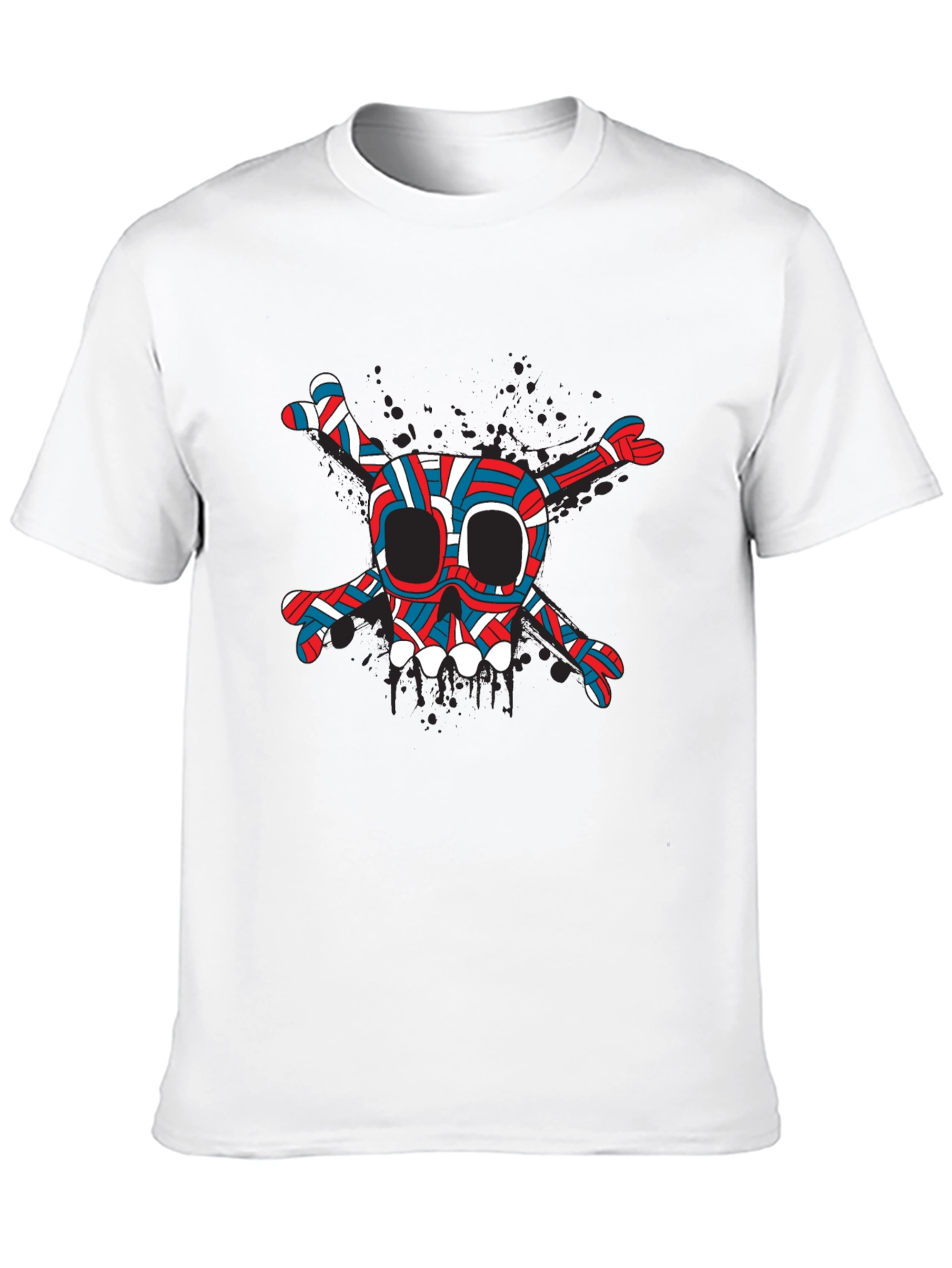 Skull & Crossbones Graphic Tee - Trendy Black T-Shirt