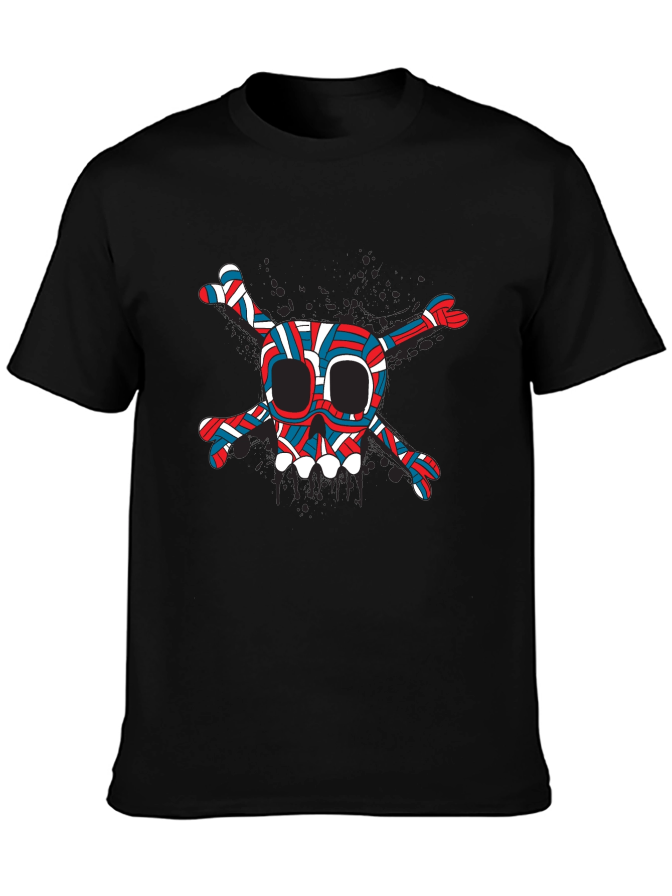 Skull & Crossbones Graphic Tee - Trendy Black T-Shirt
