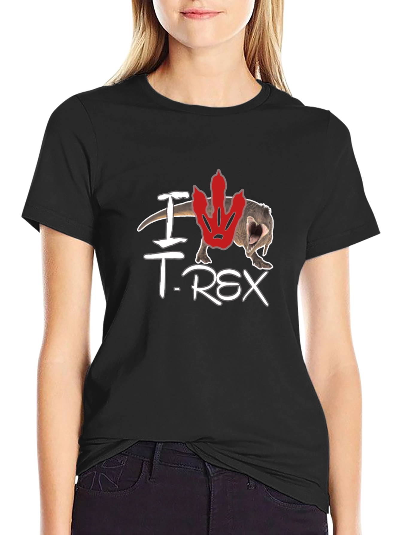 I Love T. Rex Black Cotton T-Shirt