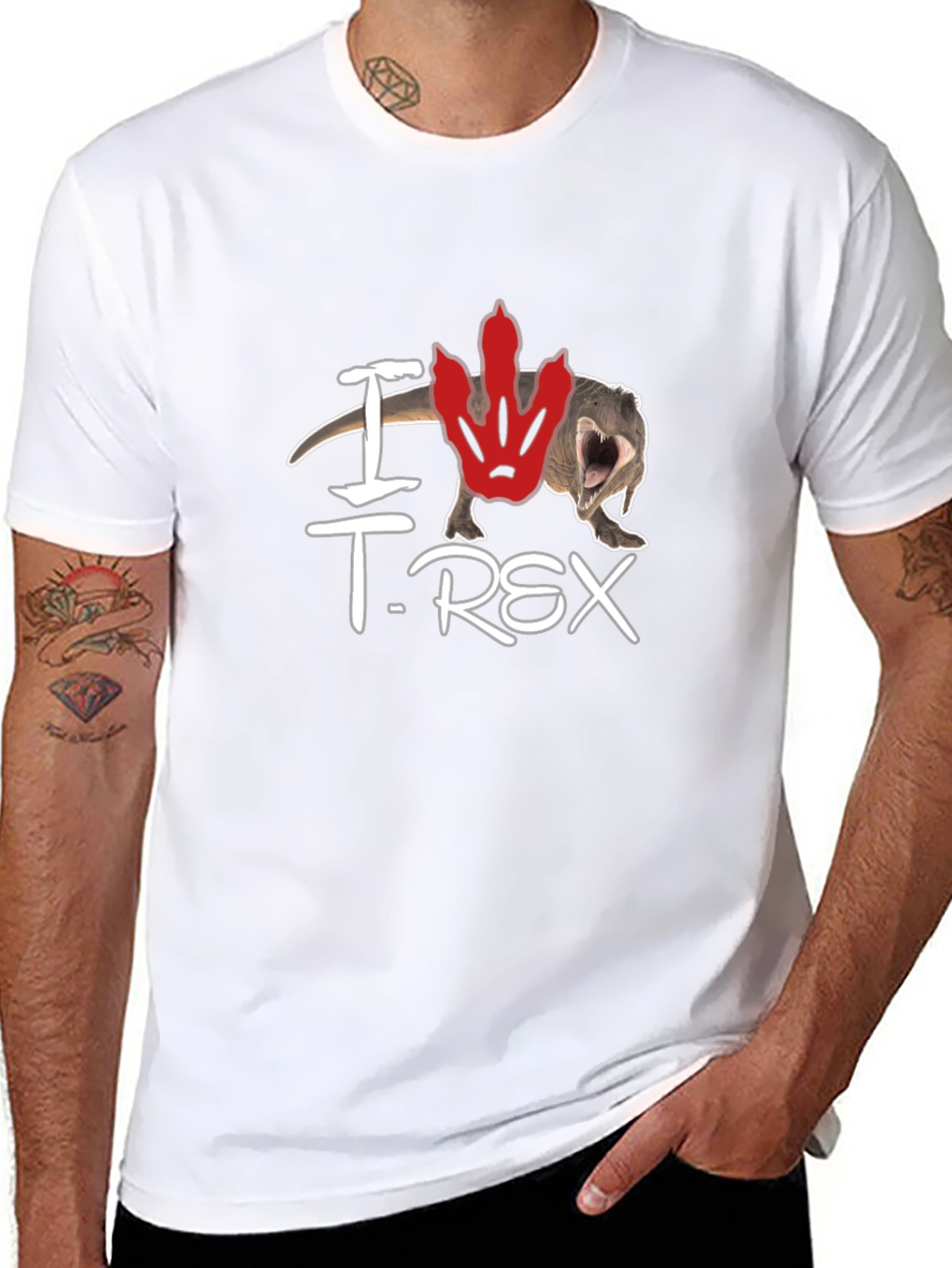 I Love T. Rex Black Cotton T-Shirt