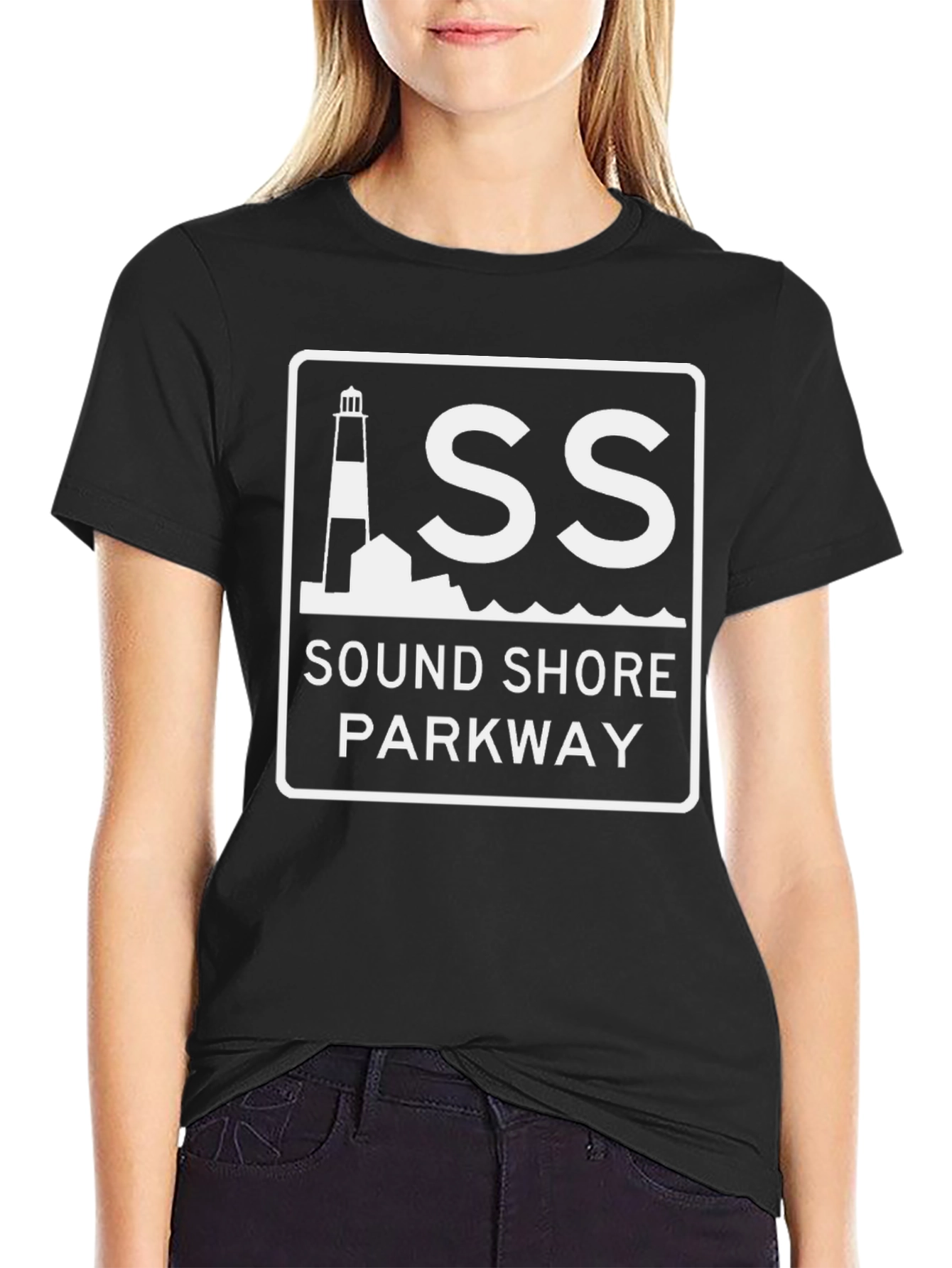 Sound Shore Parkway Black Graphic Tee