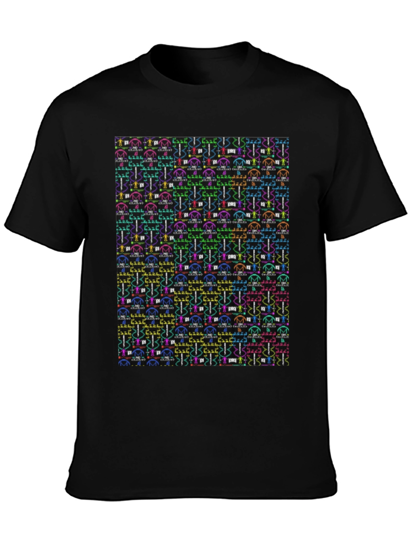 Novelty Pattern Black Tee