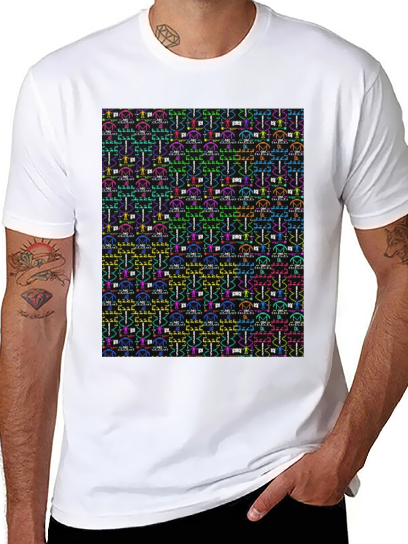 Novelty Pattern Black Tee