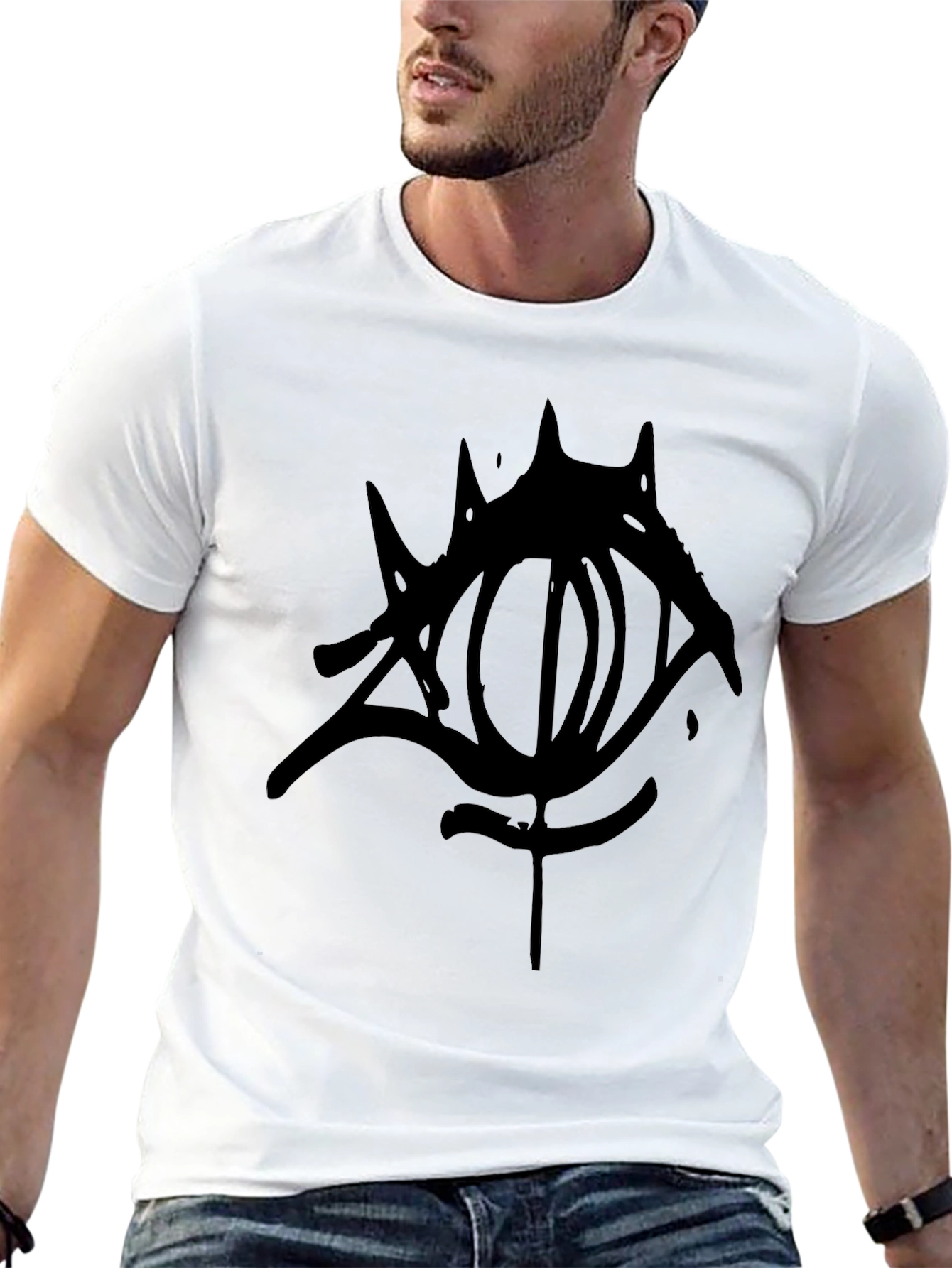 Mens Black Graphic Tee - Eye Design
