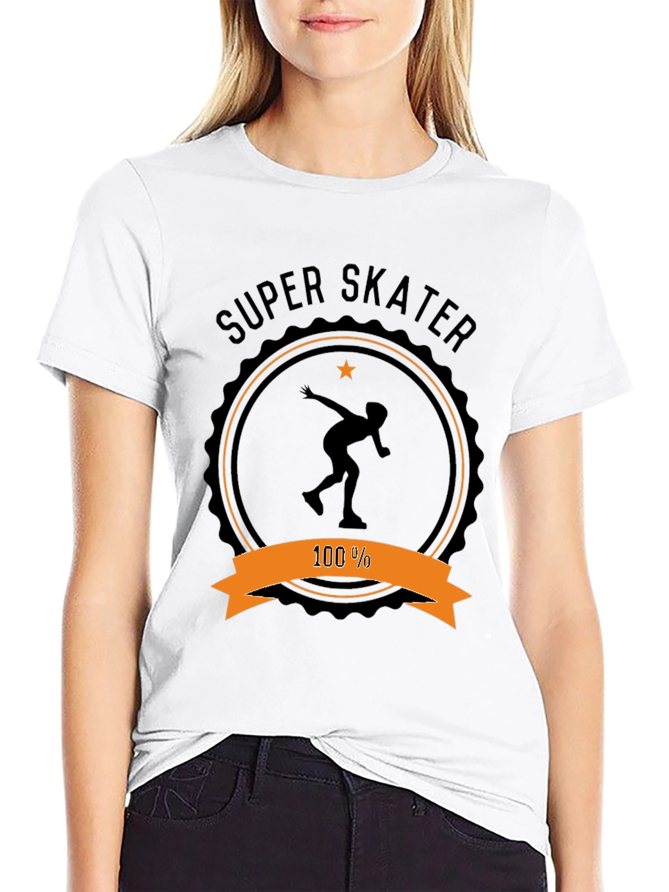 Super Skater Graphic Tee - Black Cotton T-Shirt