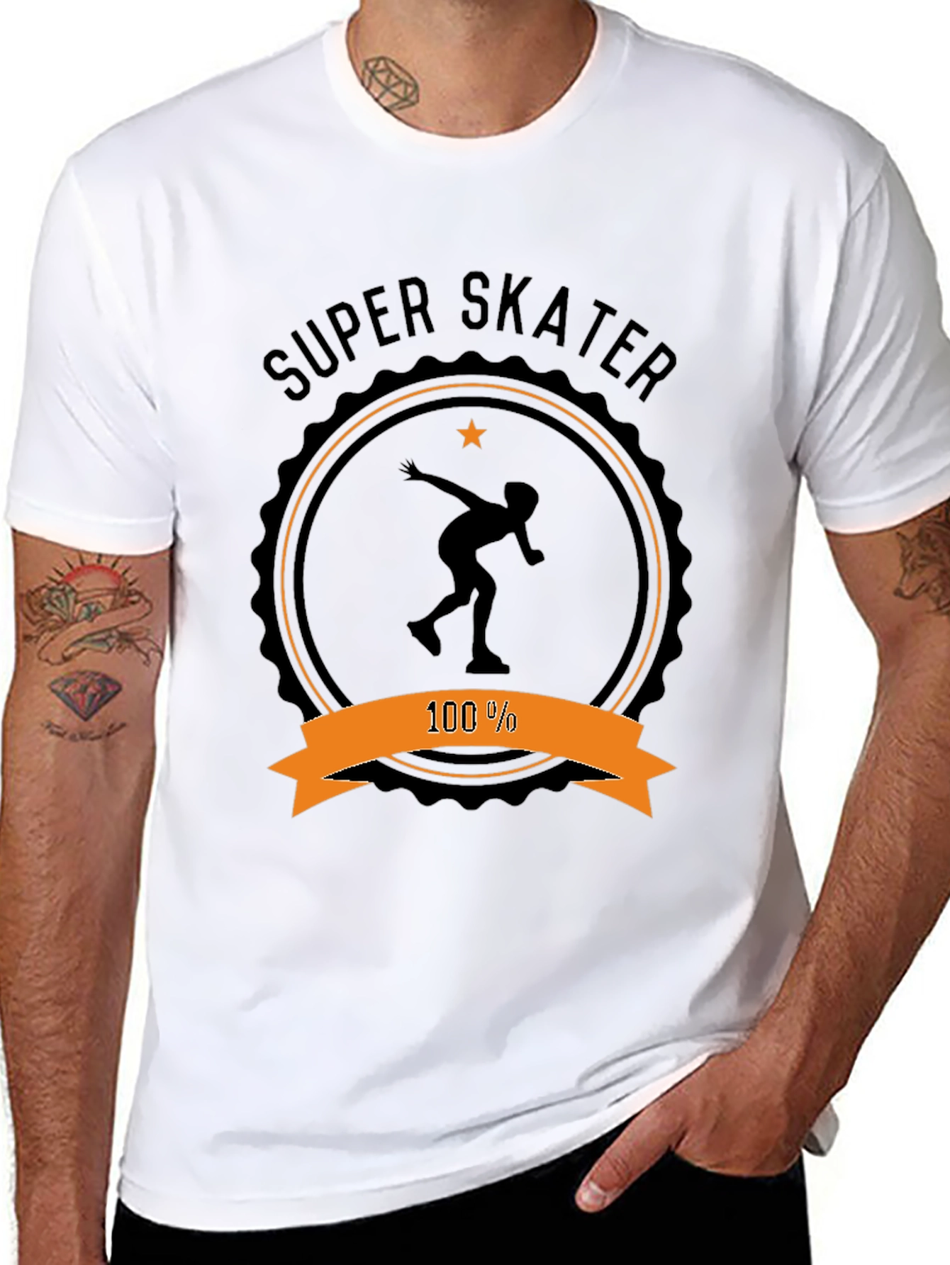 Super Skater Graphic Tee - Black Cotton T-Shirt