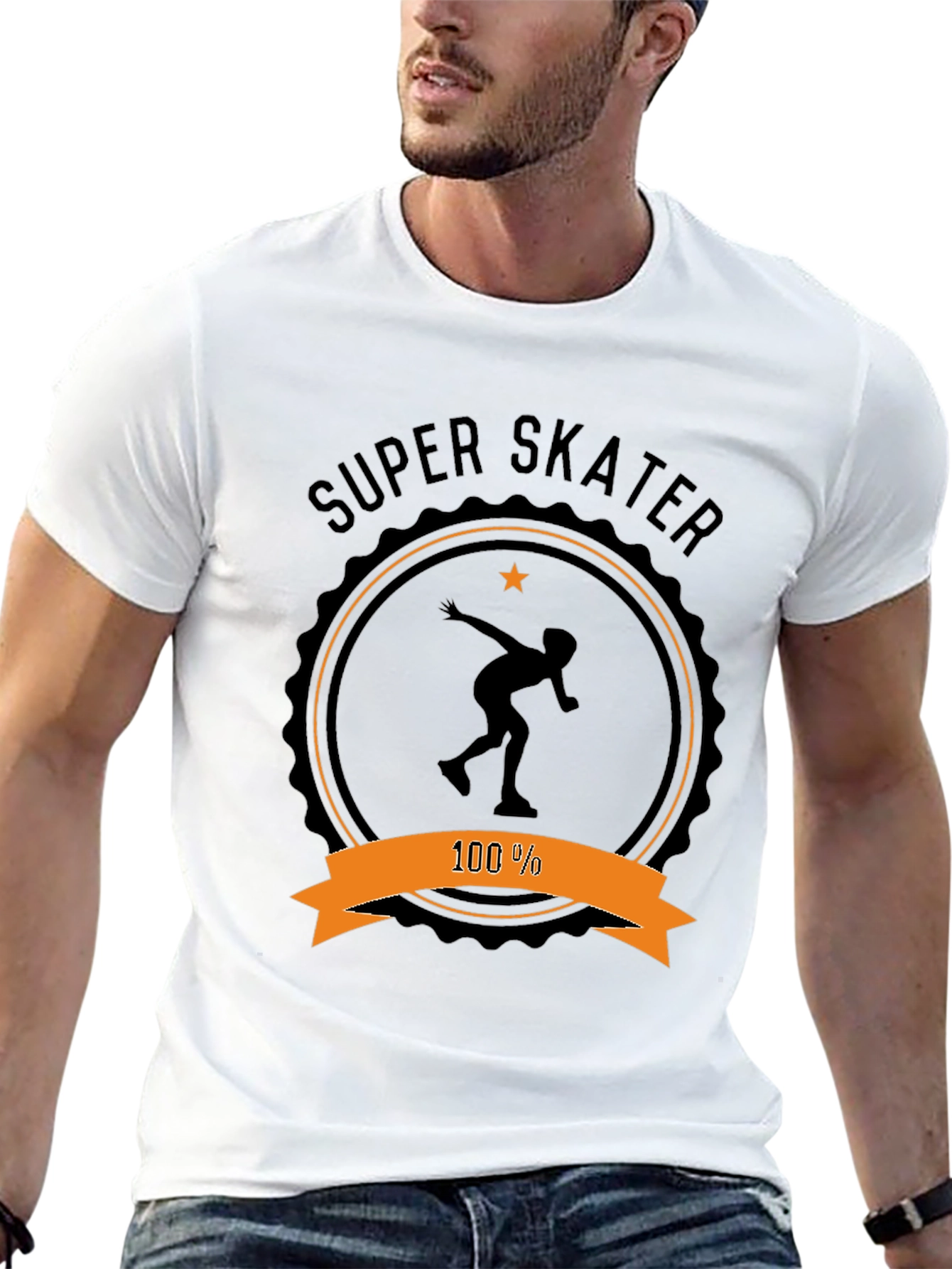 Super Skater Graphic Tee - Black Cotton T-Shirt