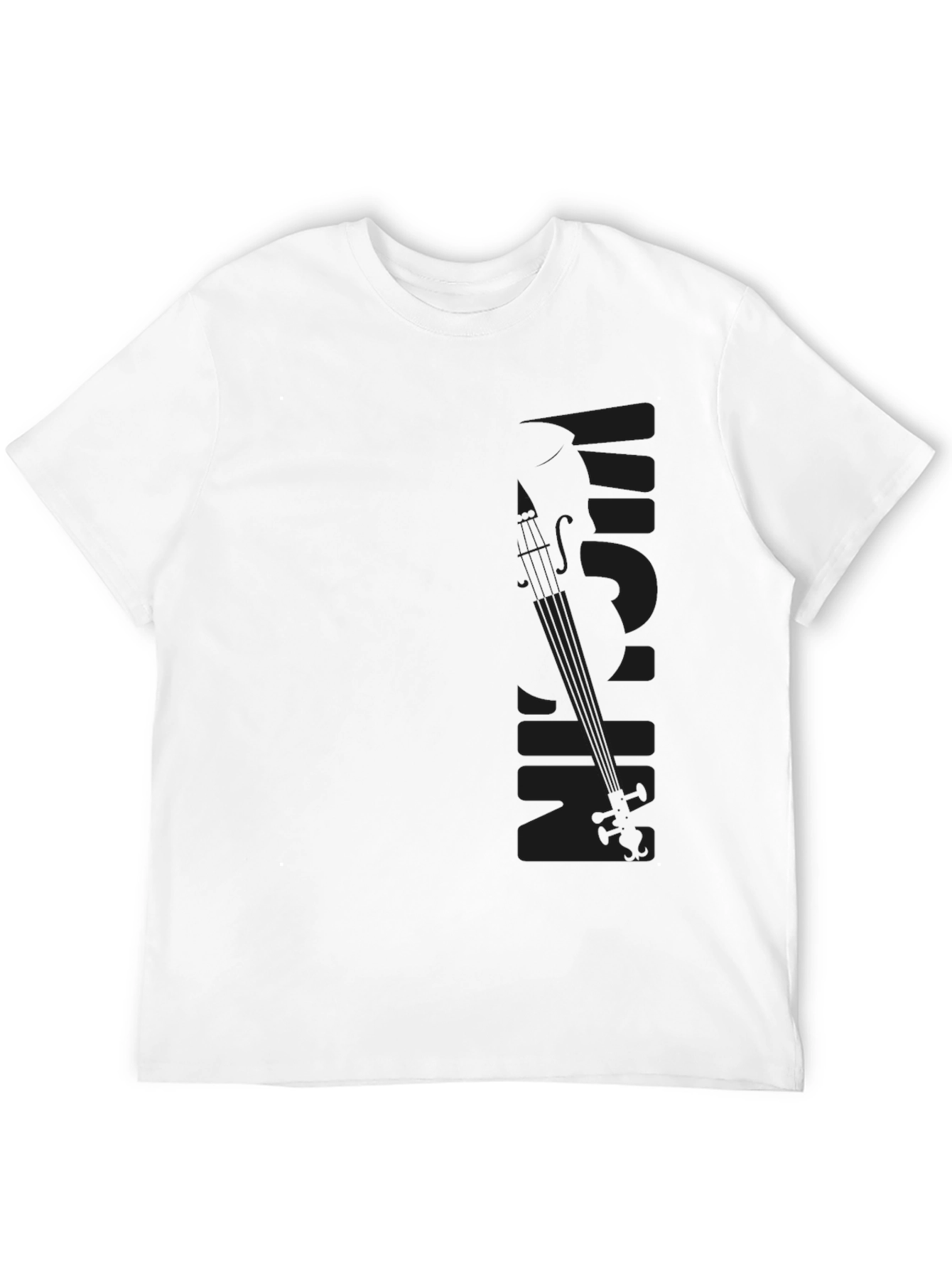 Mens Black Violin Graphic T-Shirt