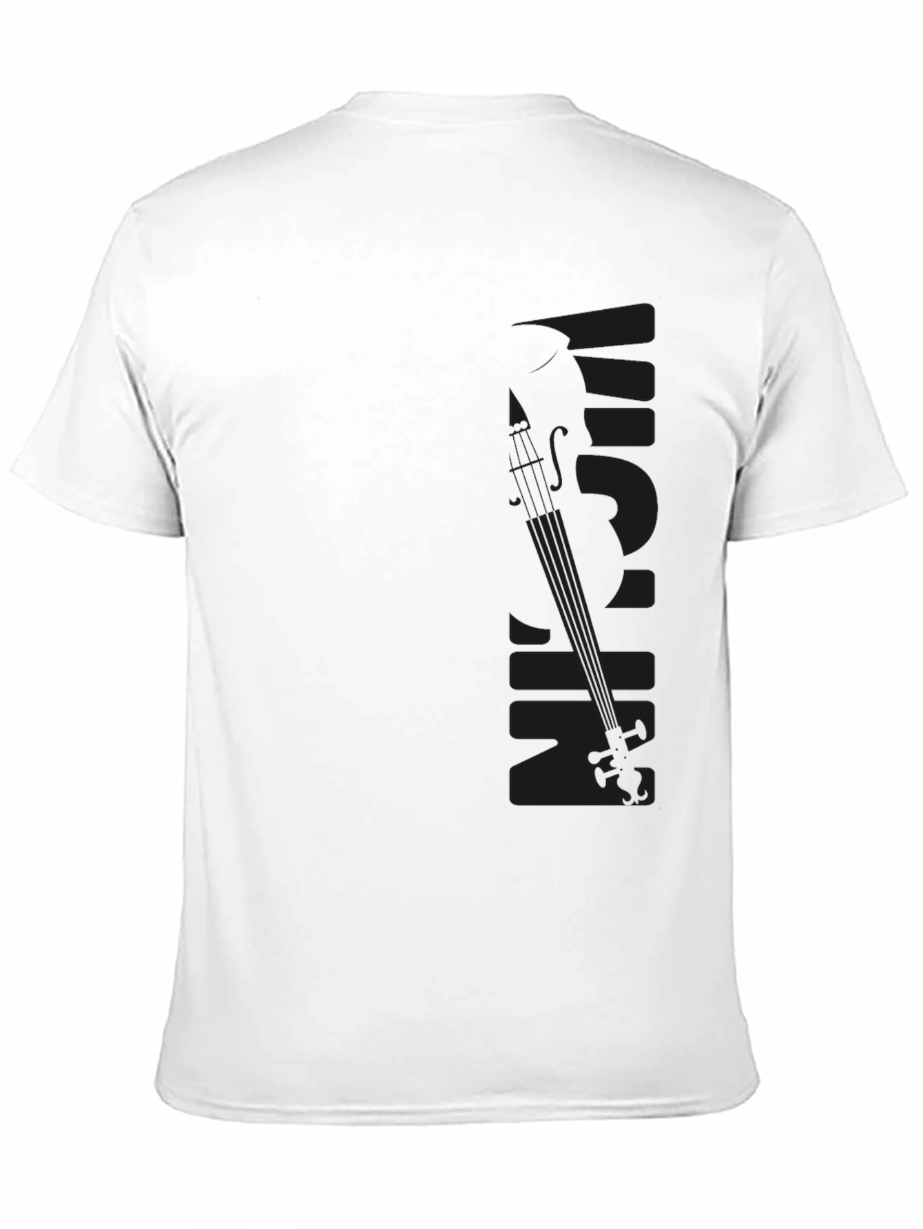 Mens Black Violin Graphic T-Shirt