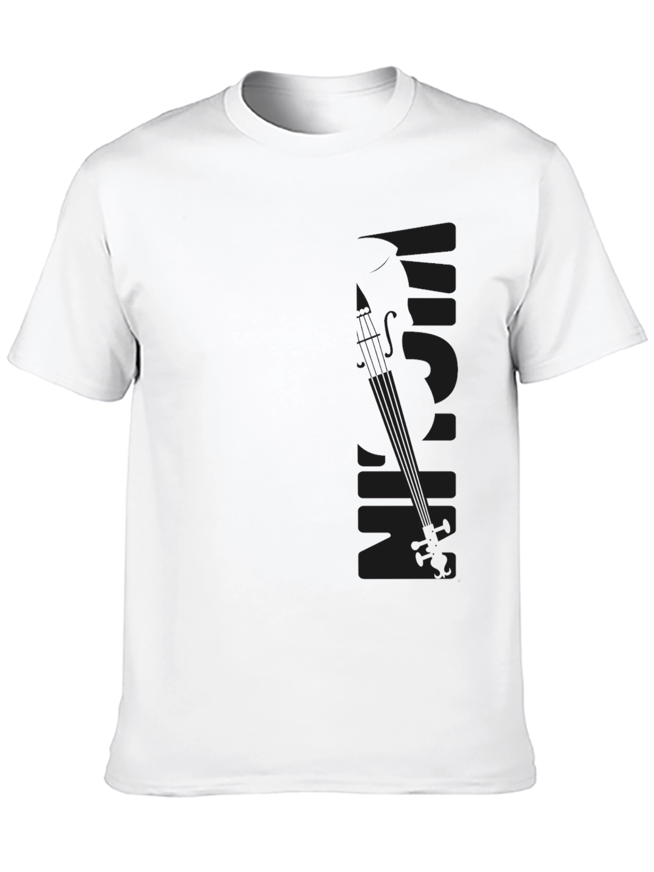 Mens Black Violin Graphic T-Shirt