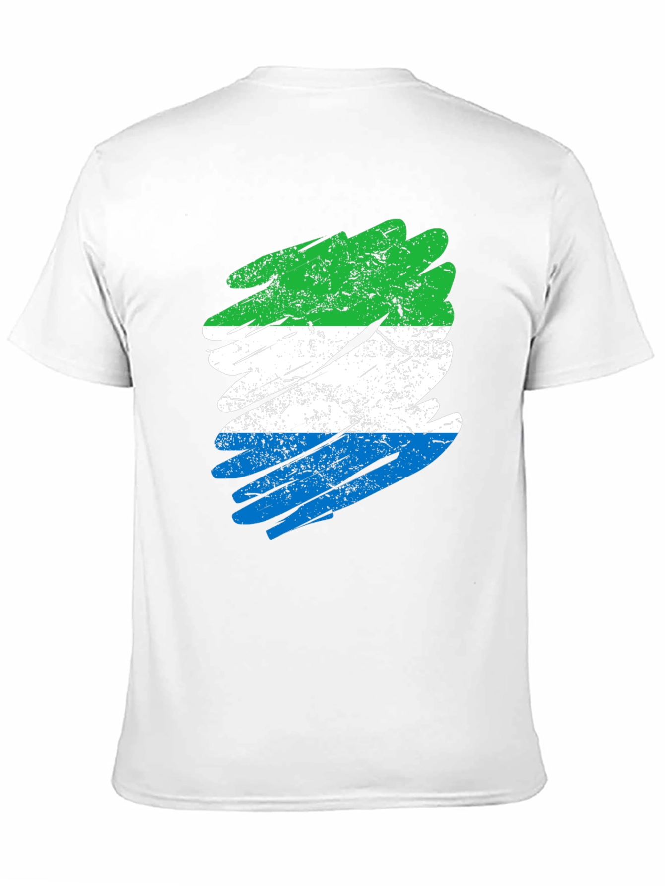 Sierra Leone Flag Brush Stroke Black T-Shirt