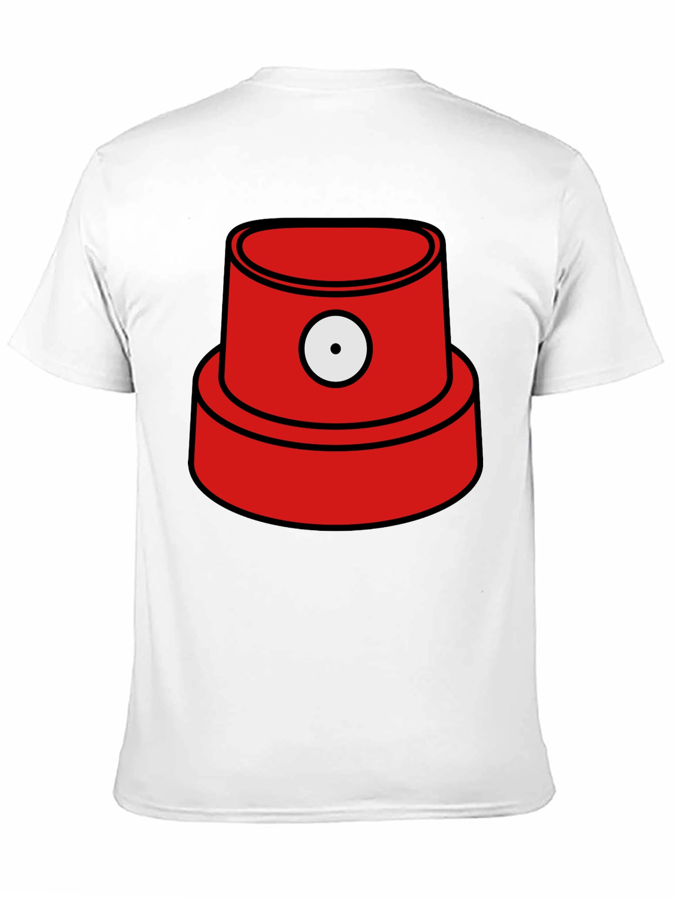 Red Spray Paint Cap Graphic Black T-Shirt
