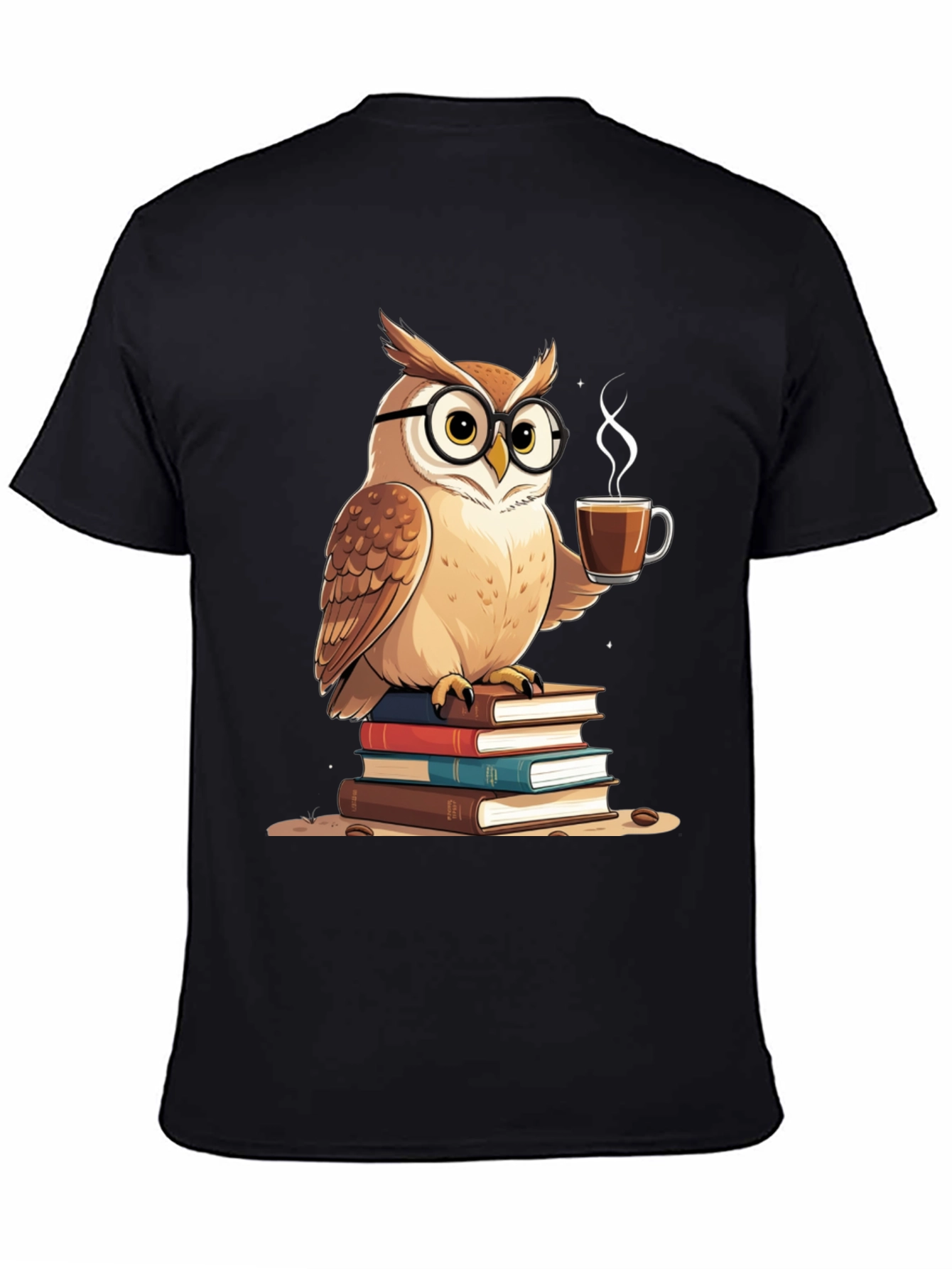 Owl Lover T-Shirt - Coffee and Books