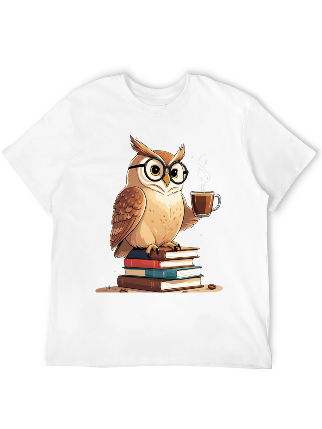 Owl Lover T-Shirt - Coffee and Books