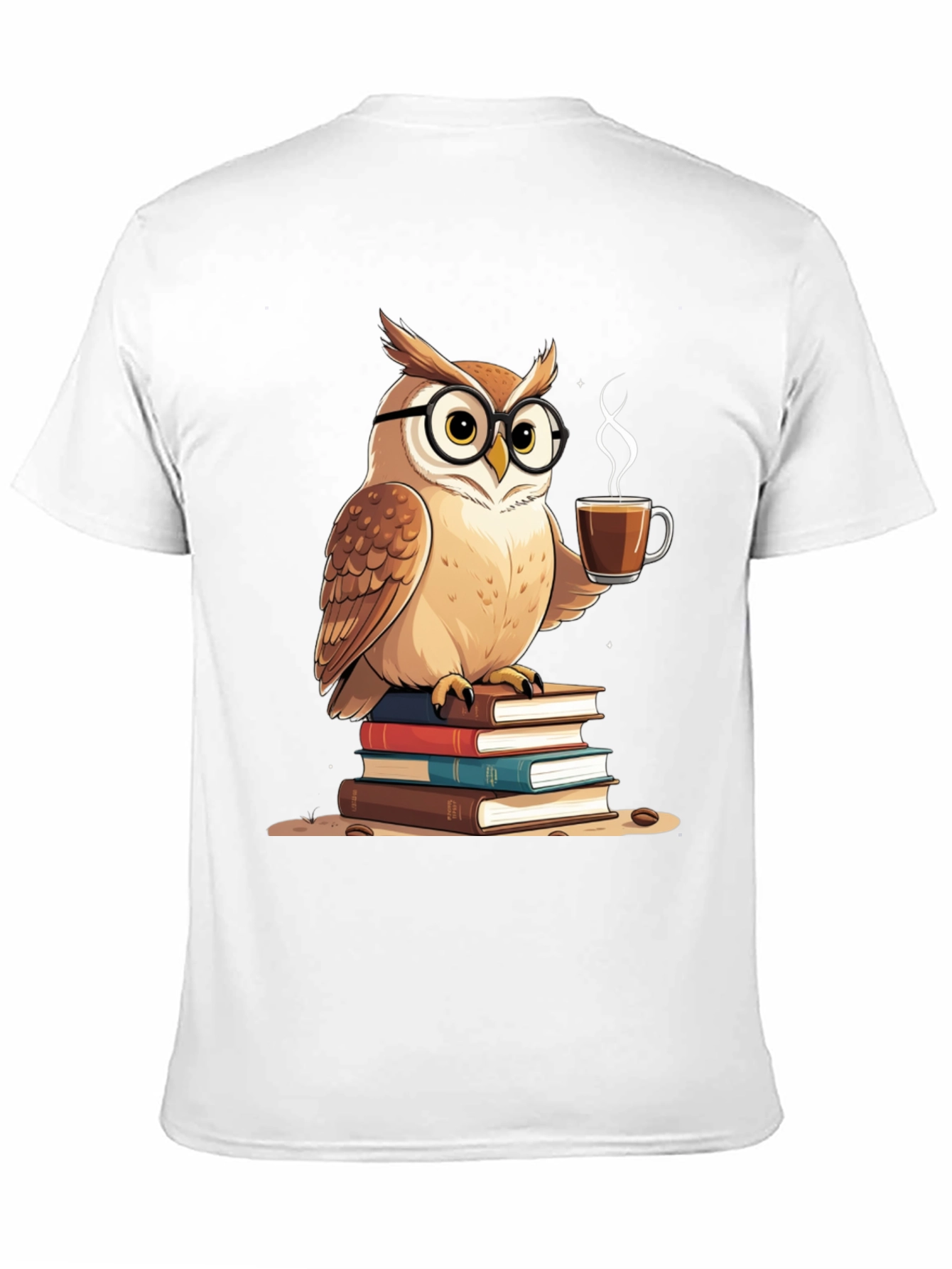 Owl Lover T-Shirt - Coffee and Books